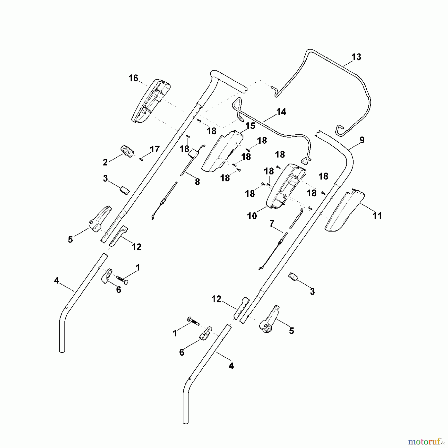  Viking Rasenmäher Benzinrasenmäher MB 448.1 T A - Lenker