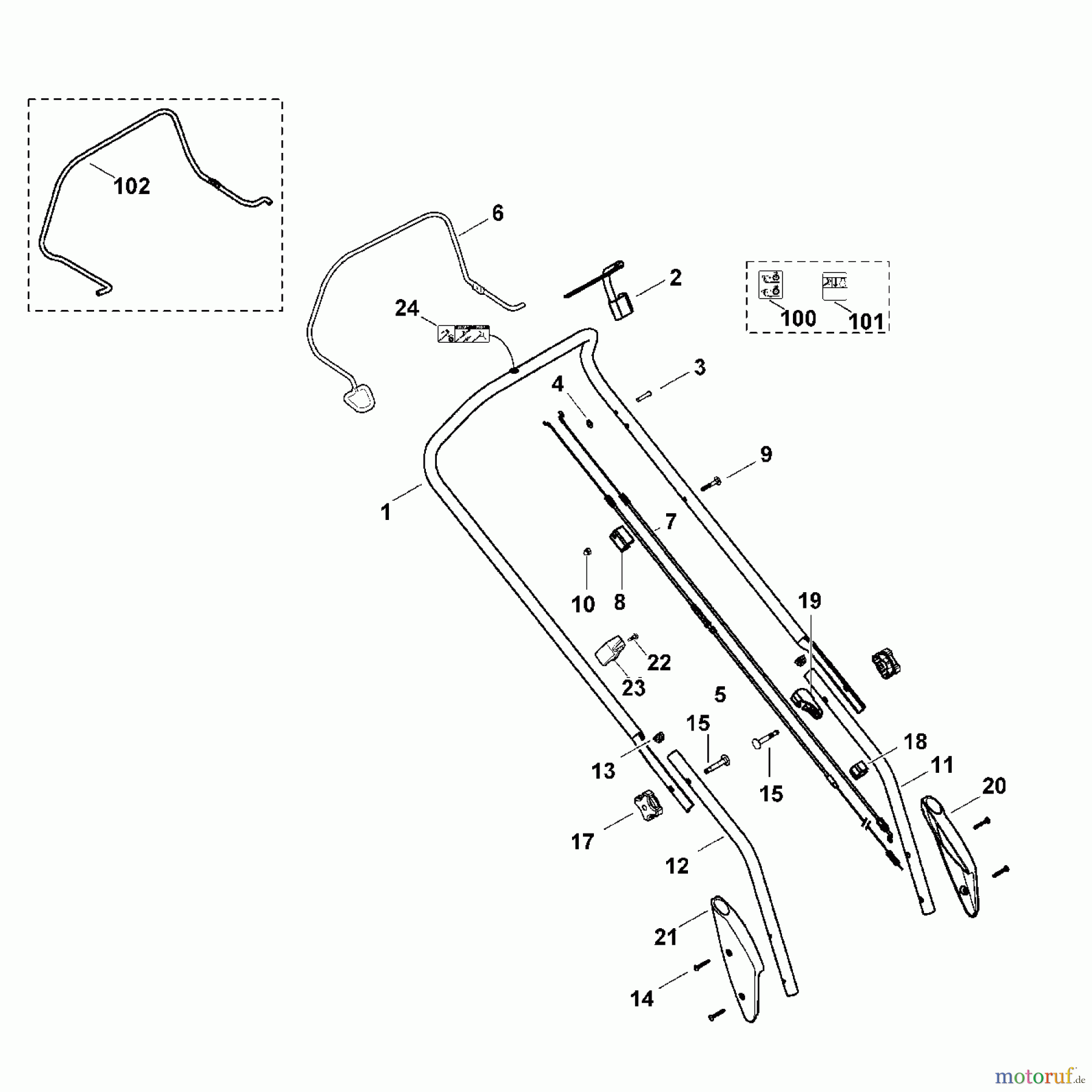 Viking Rasenmäher Benzinrasenmäher MB 443.0 T A - Lenker