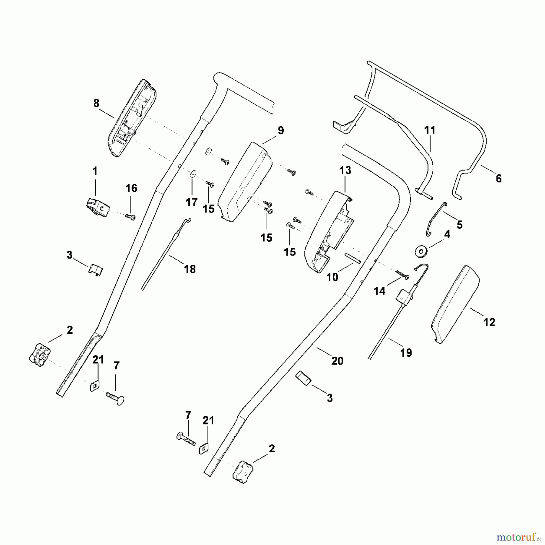  Viking Rasenmäher Benzinrasenmäher MB 2 RT A - Lenker Oberteil
