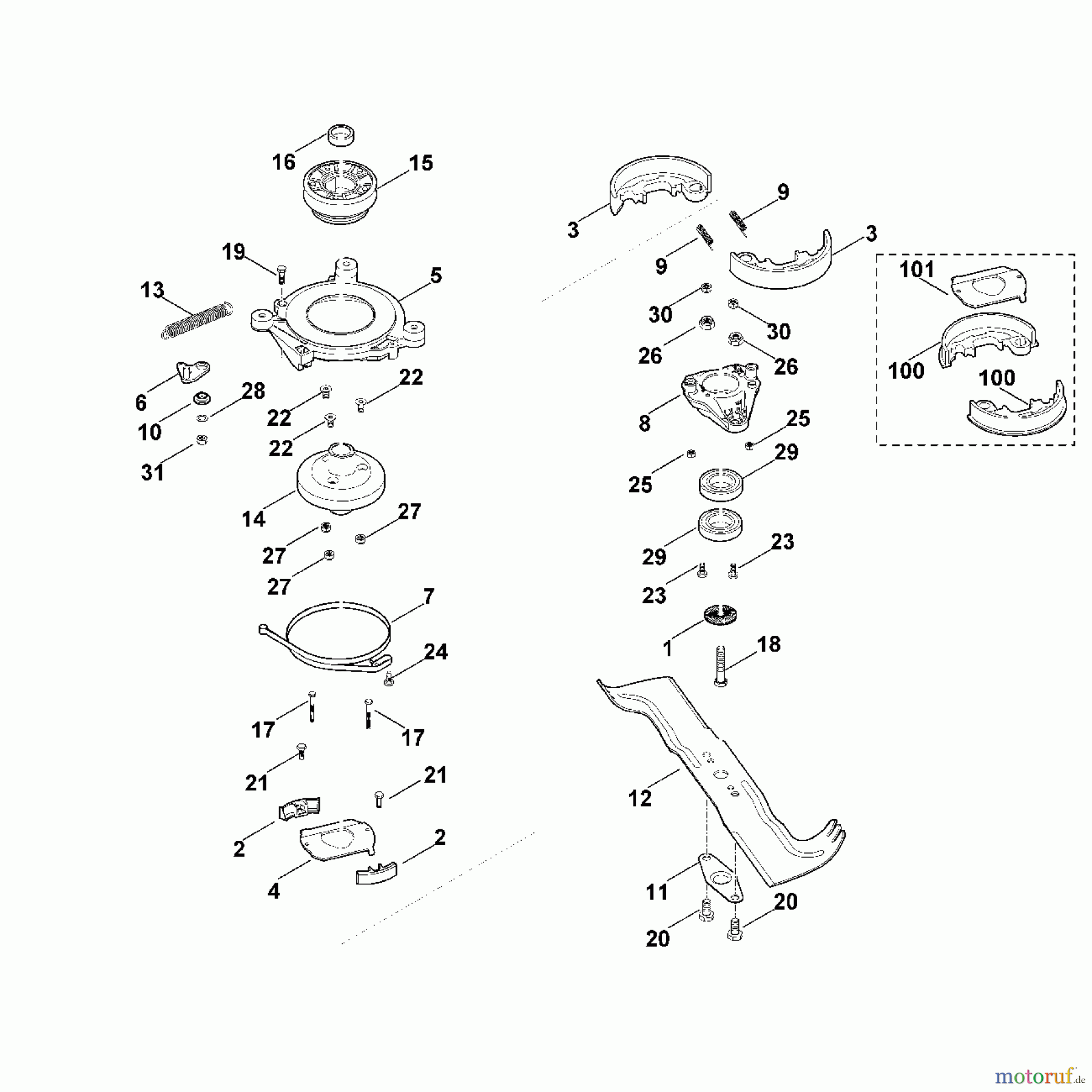 Viking Rasenmäher Benzinrasenmäher MB 545.0 VS G - Messer, Messerkupplung