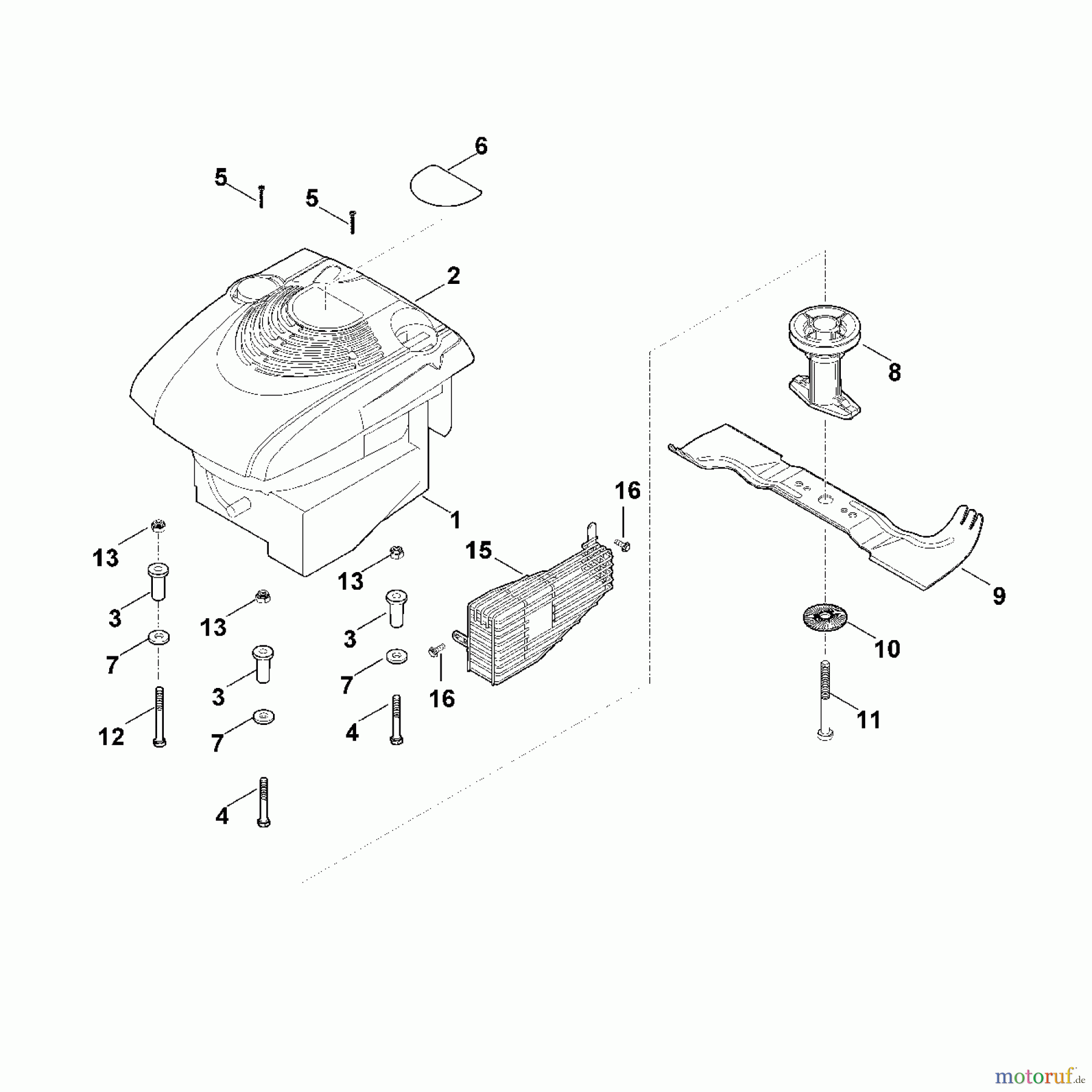  Viking Rasenmäher Benzinrasenmäher MB 545.0 T F - Motor, Messer