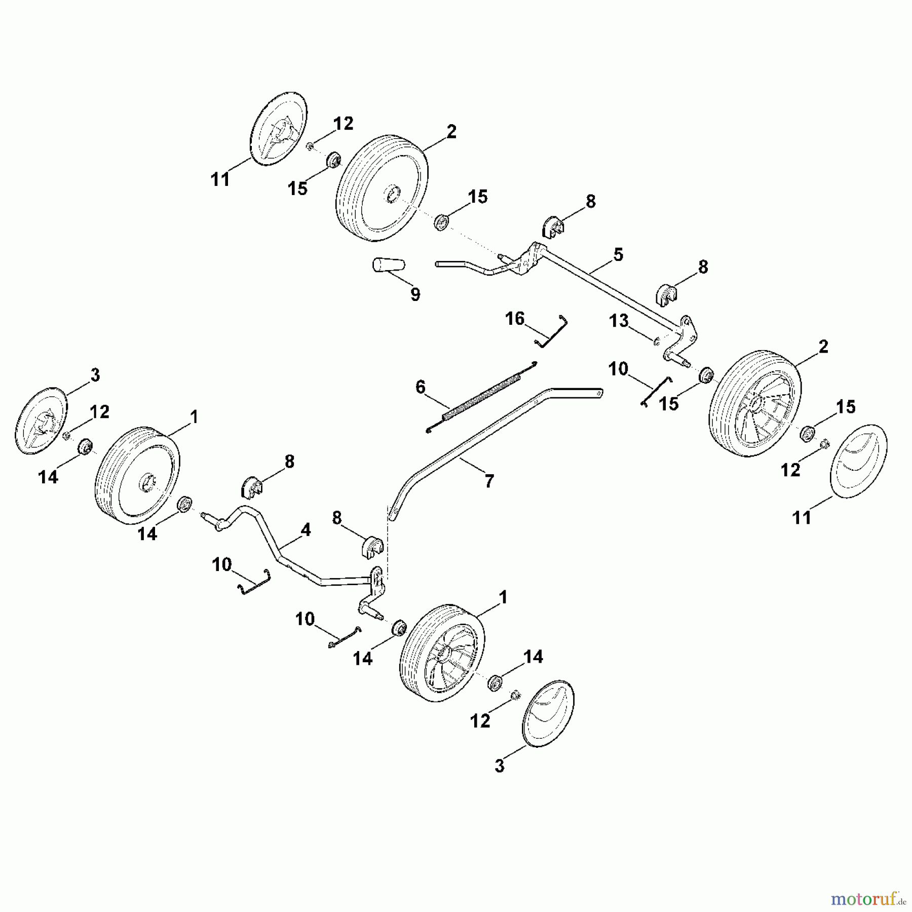 Viking Rasenmäher Benzinrasenmäher MB 248.2 C - Fahrwerk