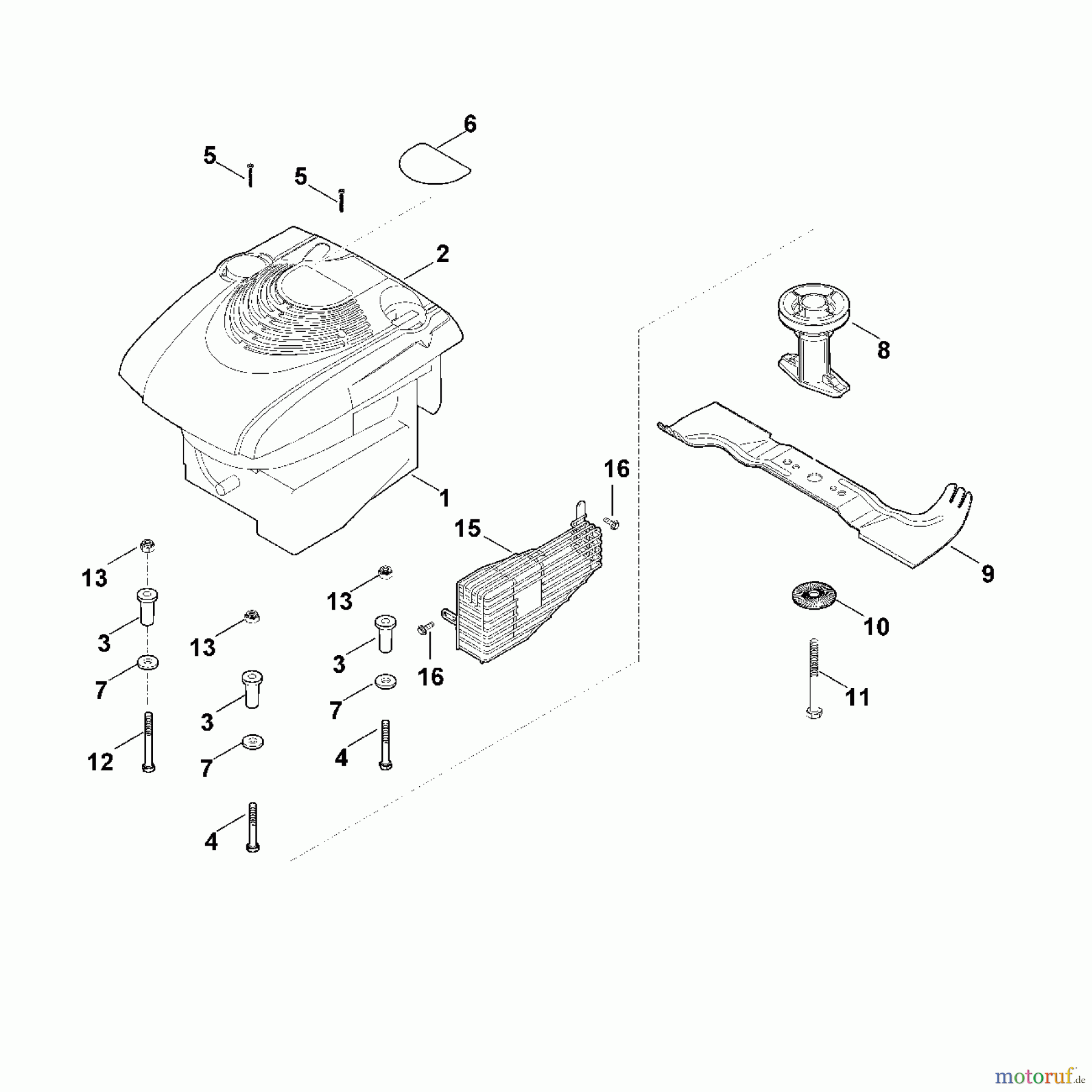 Viking Rasenmäher Benzinrasenmäher MB 545.0 F - Motor, Messer