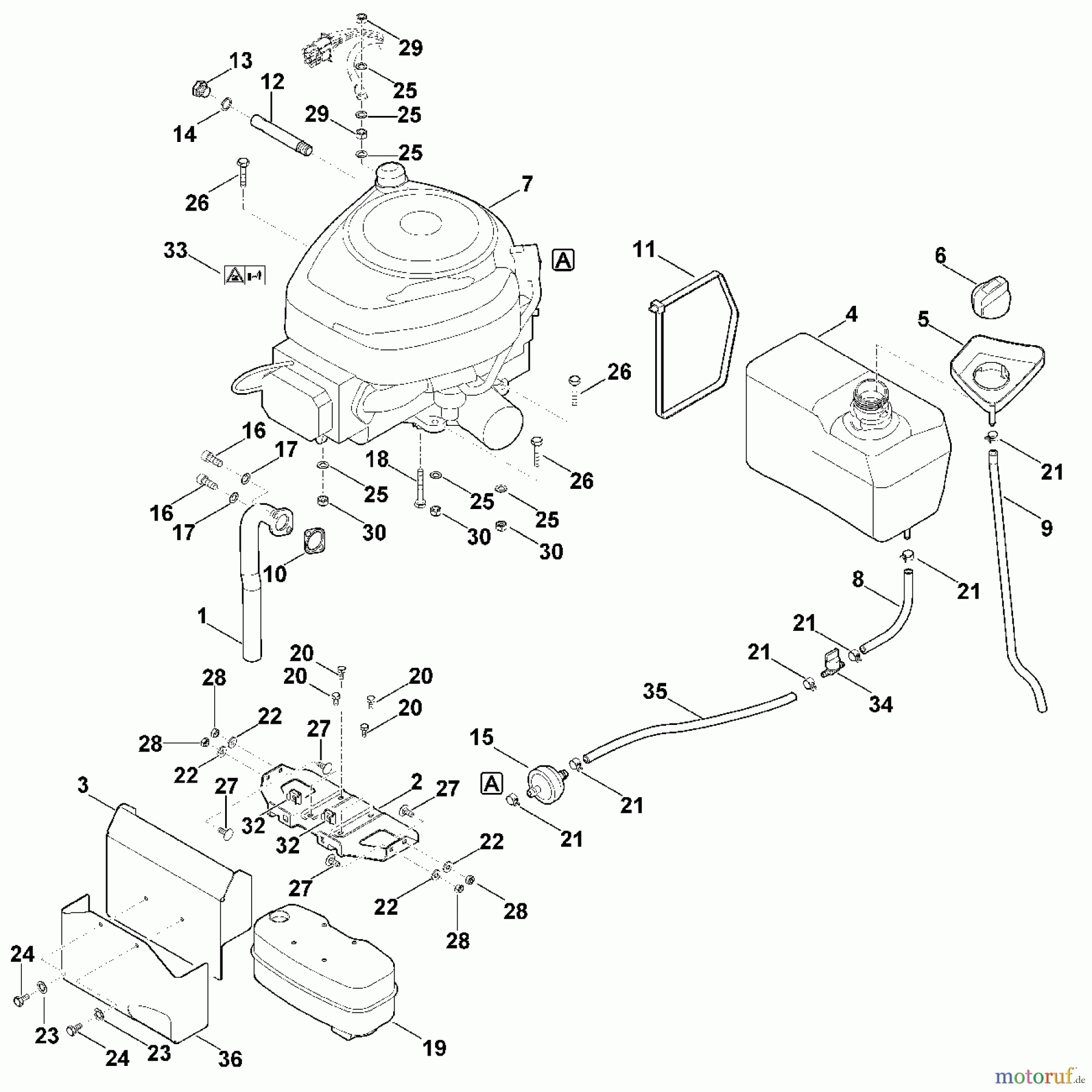 Viking Rasentraktoren Rasentraktoren MT 4112.0 S G - Motor, Tank
