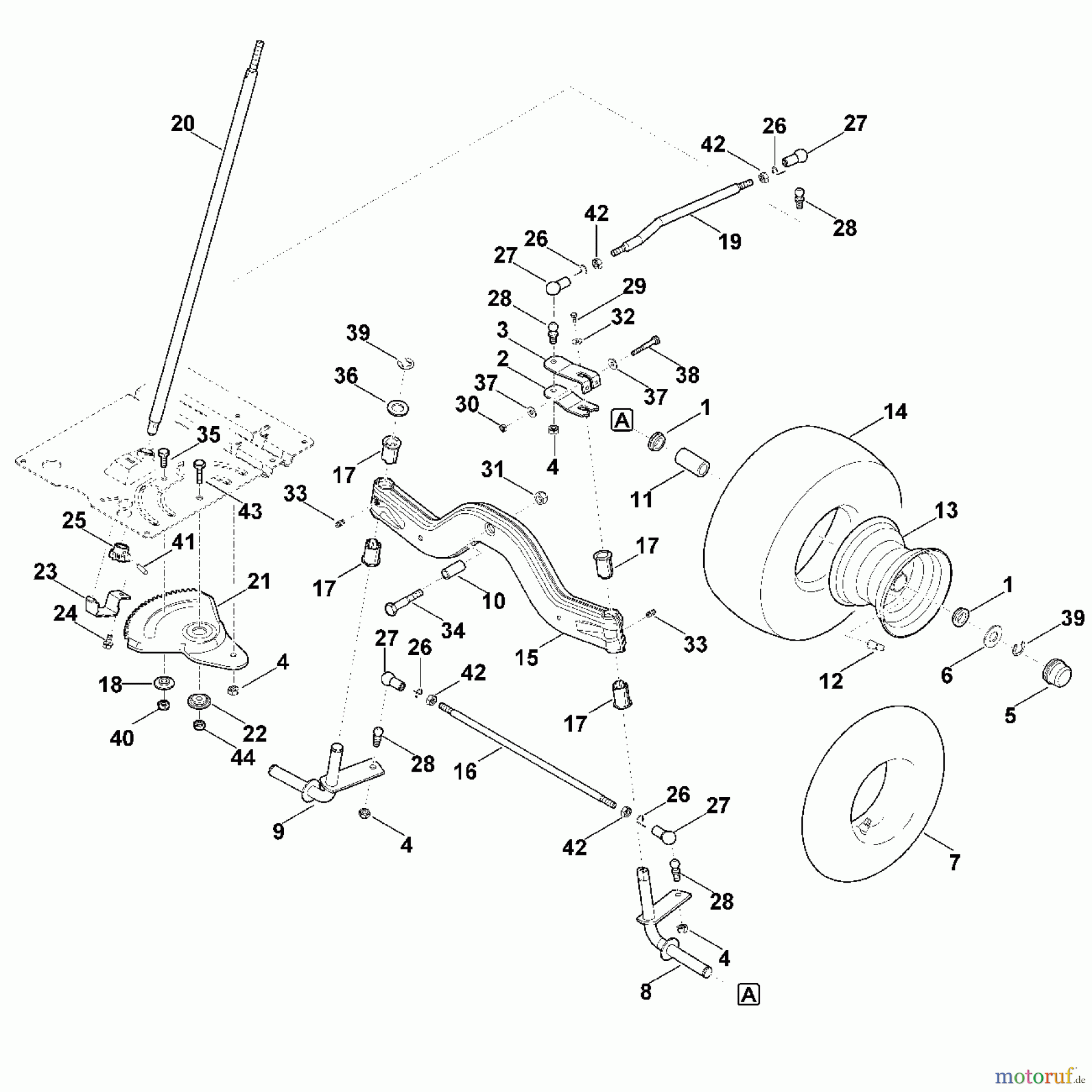 Viking Rasentraktoren Rasentraktoren MT 4112.0 SZ E - Lenkung, Vorderrad