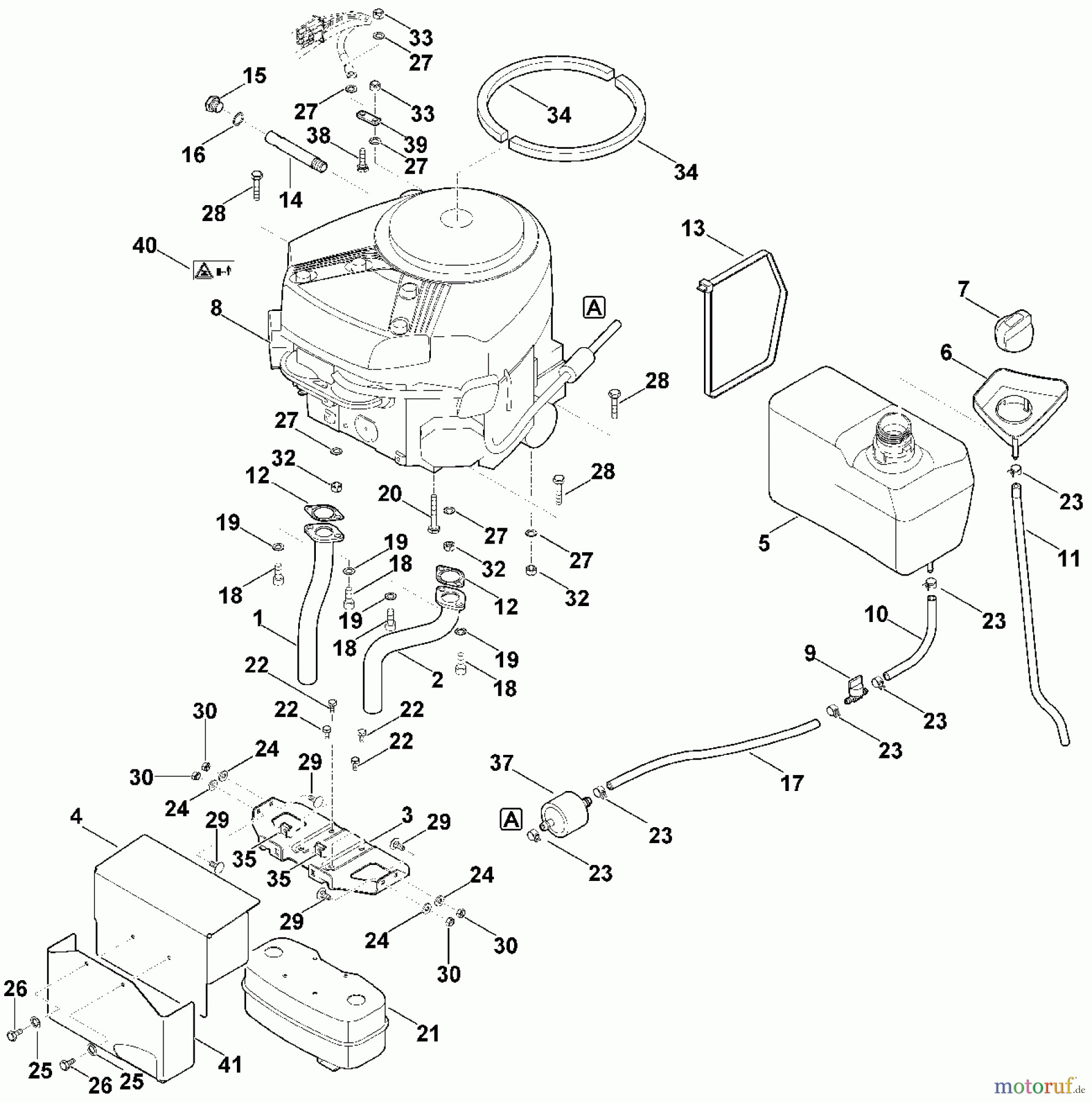 Viking Rasentraktoren Rasentraktoren MT 4112.0 SZ G - Motor, Tank