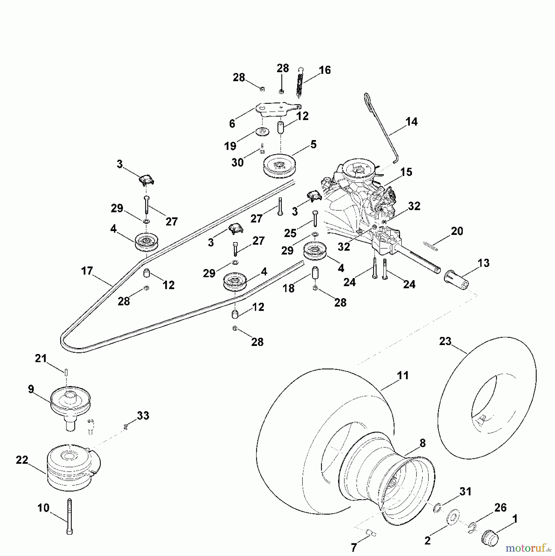 Viking Rasentraktoren Rasentraktoren MT 4112.0 SZ H - Getriebe, Hinterrad