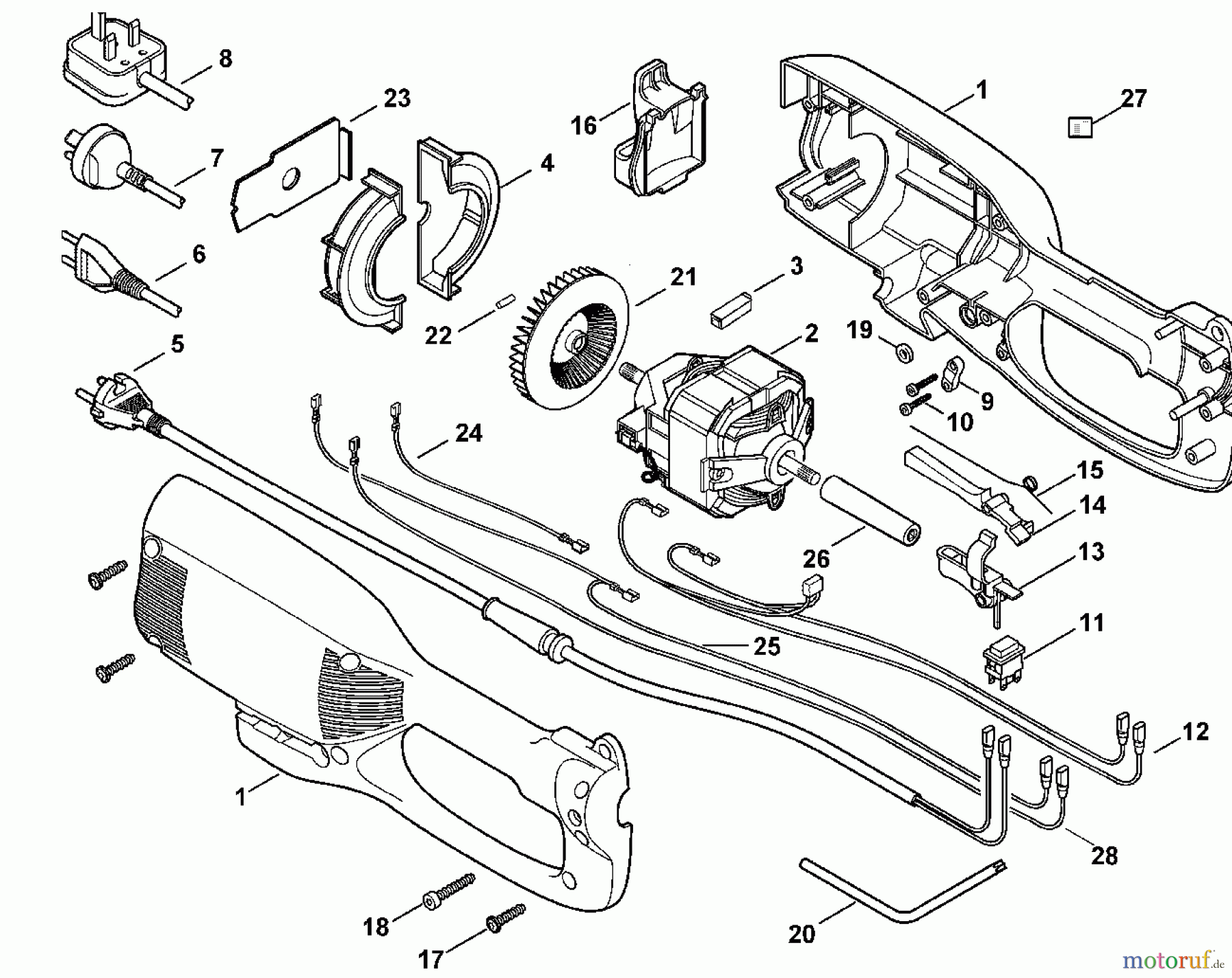 Viking Handgeführte Elektrogeräte Rasentrimmer TE 600, TE 700, TE 1000 A - Elektromotor