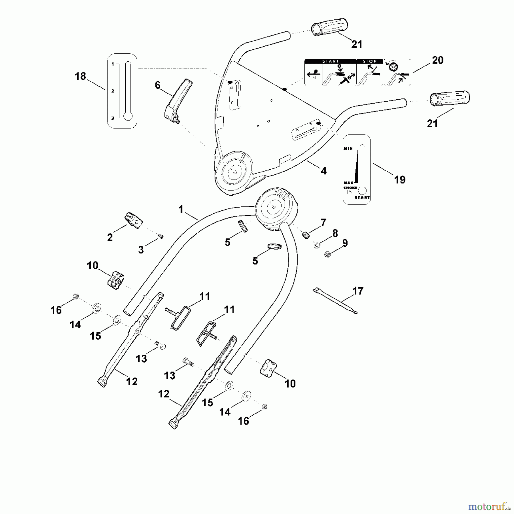 Viking Rasenmäher Benzinrasenmäher MB 750.0 GK B - Lenker Unterteil