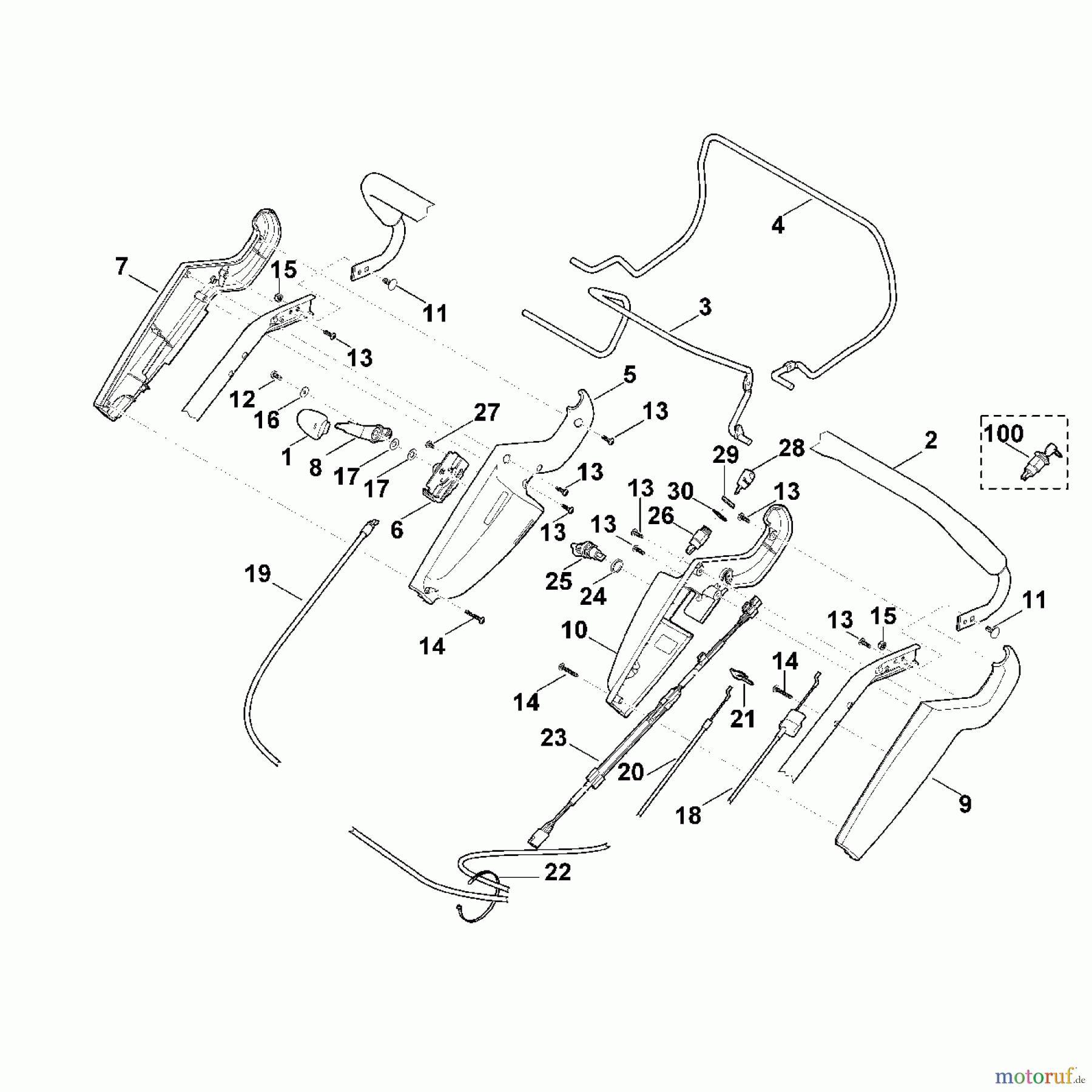 Viking Rasenmäher Benzinrasenmäher MB 545.0 VE A - Lenker Oberteil
