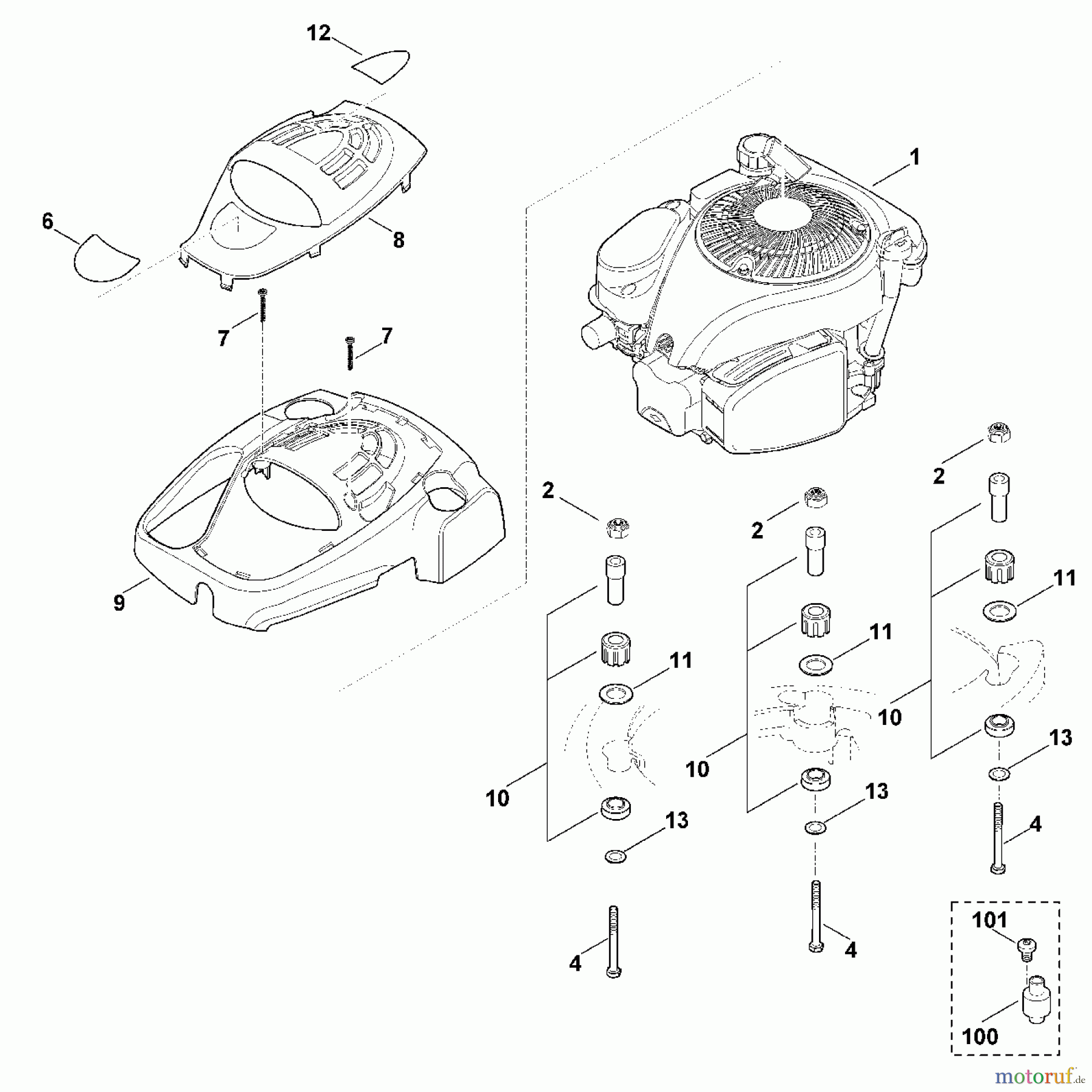Viking Rasenmäher Benzinrasenmäher MB 655.0 OS F - Motor