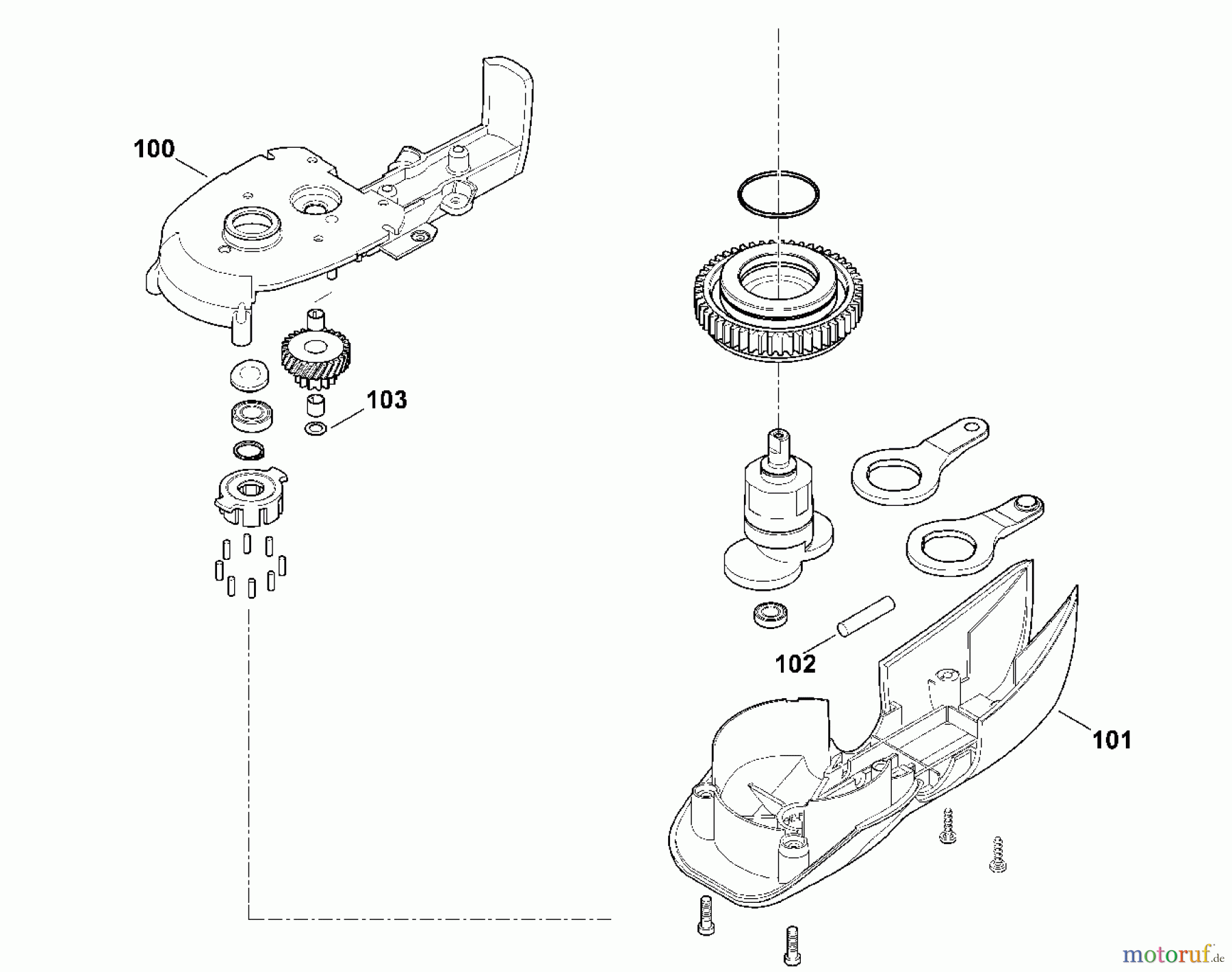 Viking Handgeführte Elektrogeräte Heckenscheren Elektro HE 615, HE 715 B1 - Untersetzungsgetriebe (f. ältere Bauart)