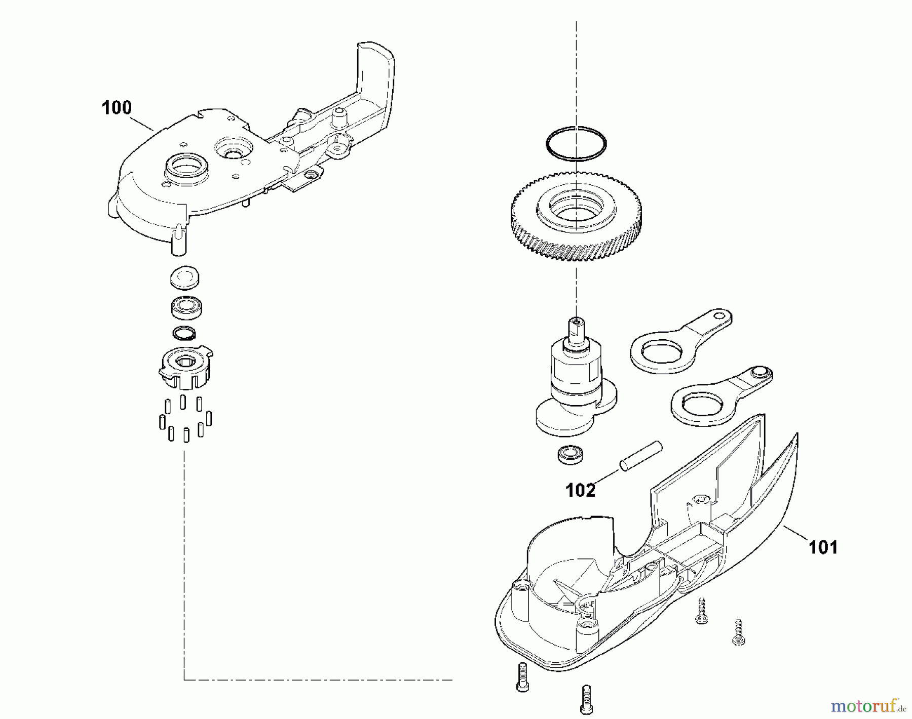 Viking Handgeführte Elektrogeräte Heckenscheren Elektro HE 515 B1 - Untersetzungsgetriebe (f. ältere Bauart)