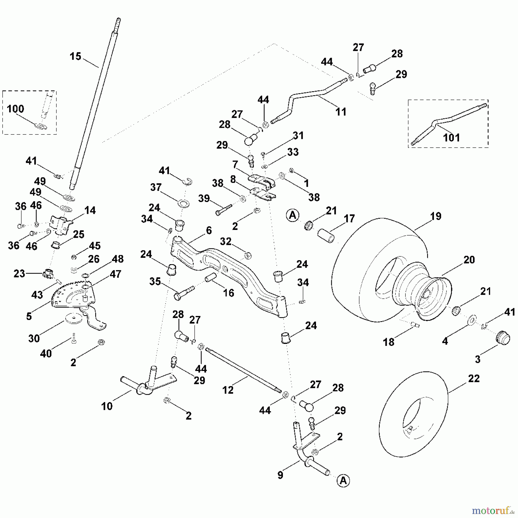Viking Rasentraktoren Rasentraktoren MT 5097.0 C F - Lenkung, Vorderrad