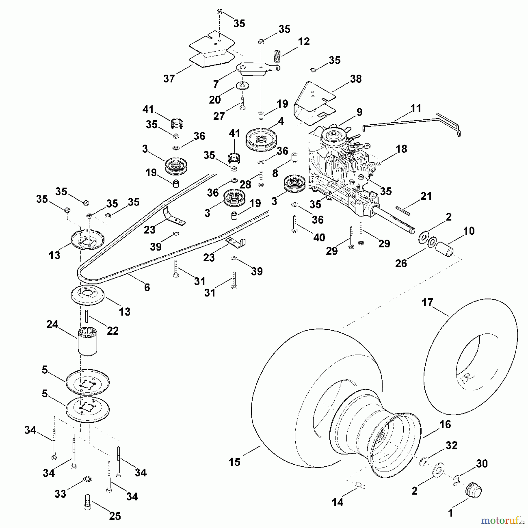 Viking Rasentraktoren Rasentraktoren MT 5097.0 C J - Getriebe, Hinterrad