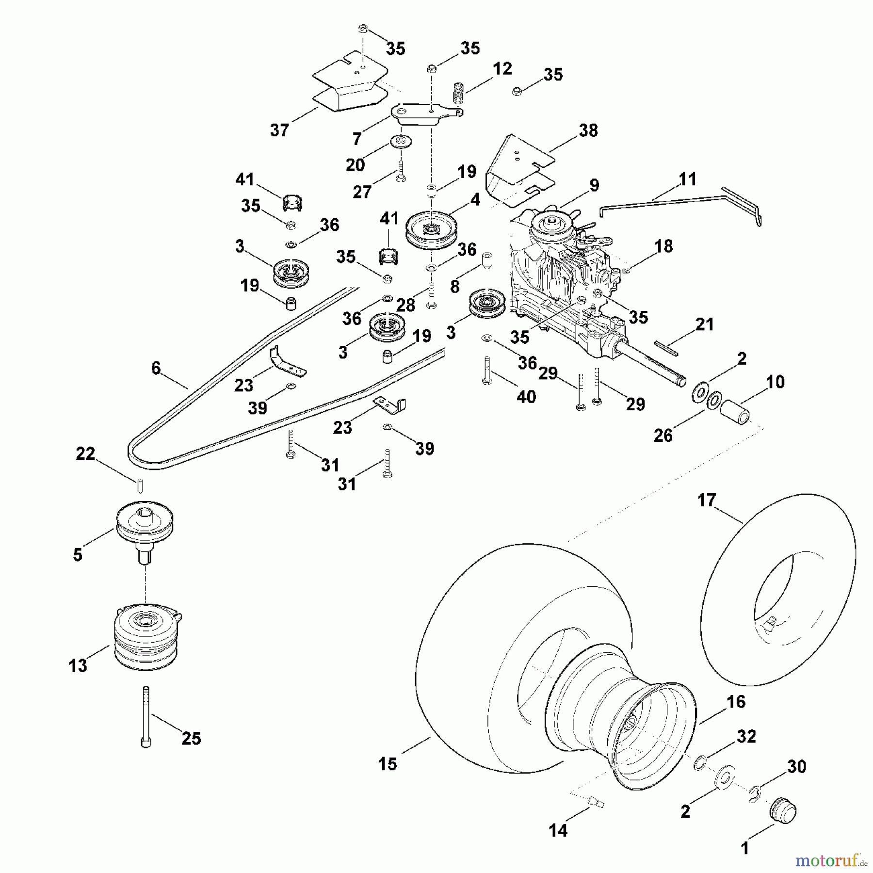 Viking Rasentraktoren Rasentraktoren MT 6127.0 ZL J - Getriebe, Hinterrad