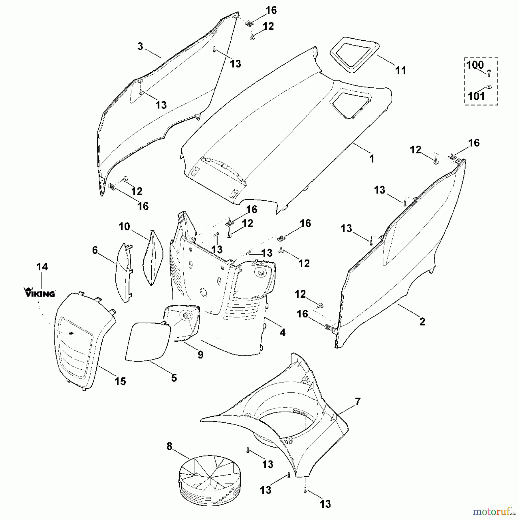Viking Rasentraktoren Rasentraktoren MT 6112.0 E - Motorhaube