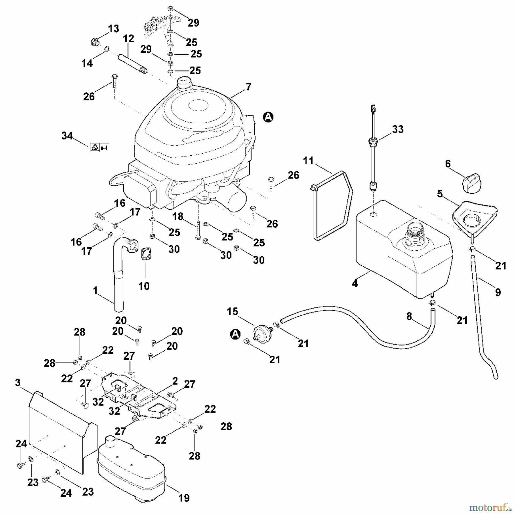Viking Rasentraktoren Rasentraktoren MT 6112.0 I - Motor, Tank