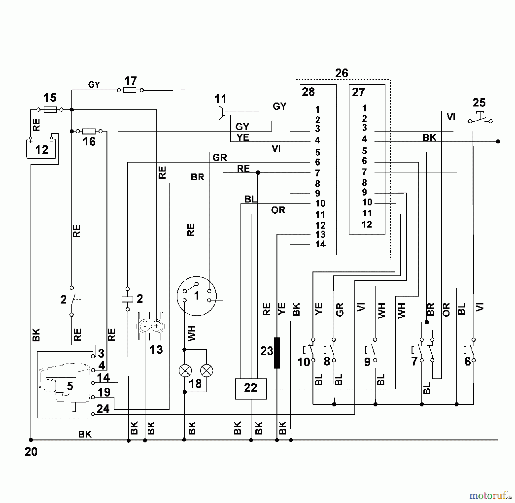 Viking Rasentraktoren Rasentraktoren MT 6112.0 S - Schaltplan