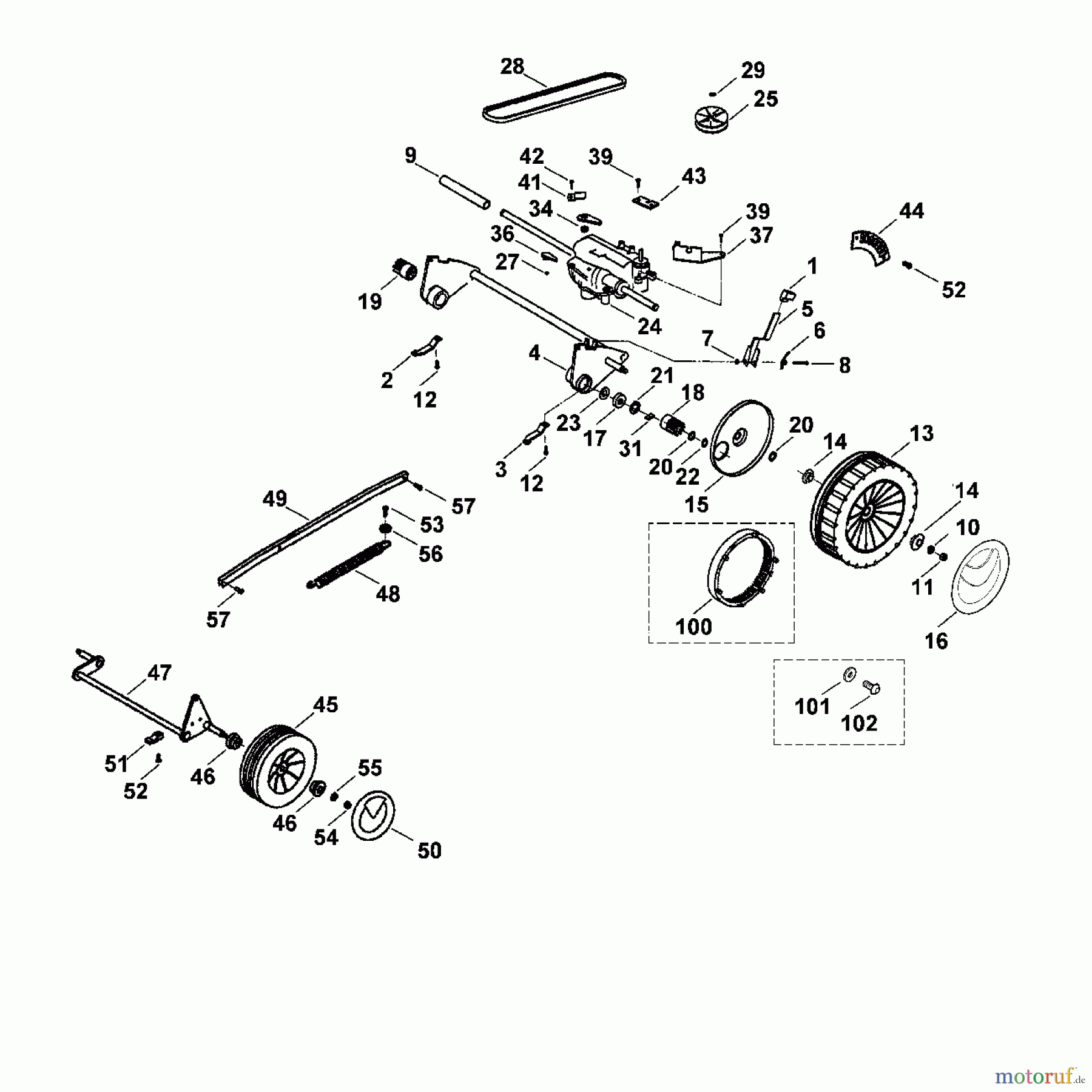  Viking Rasenmäher Benzinrasenmäher MB 555 BS C - Fahrwerk