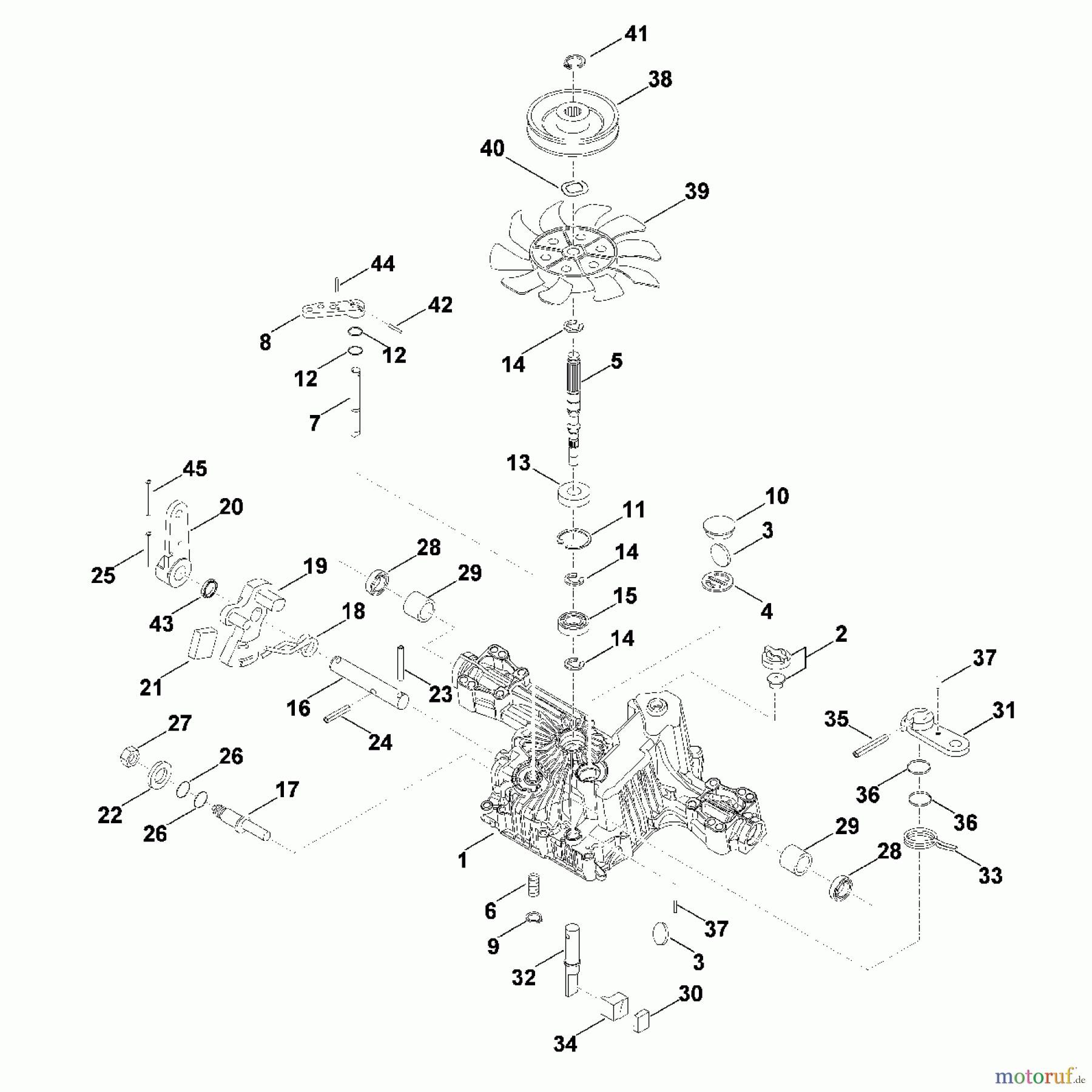 Viking Rasentraktoren Getriebe Tuff Torq K 46 BM B - Getriebe Oberteil