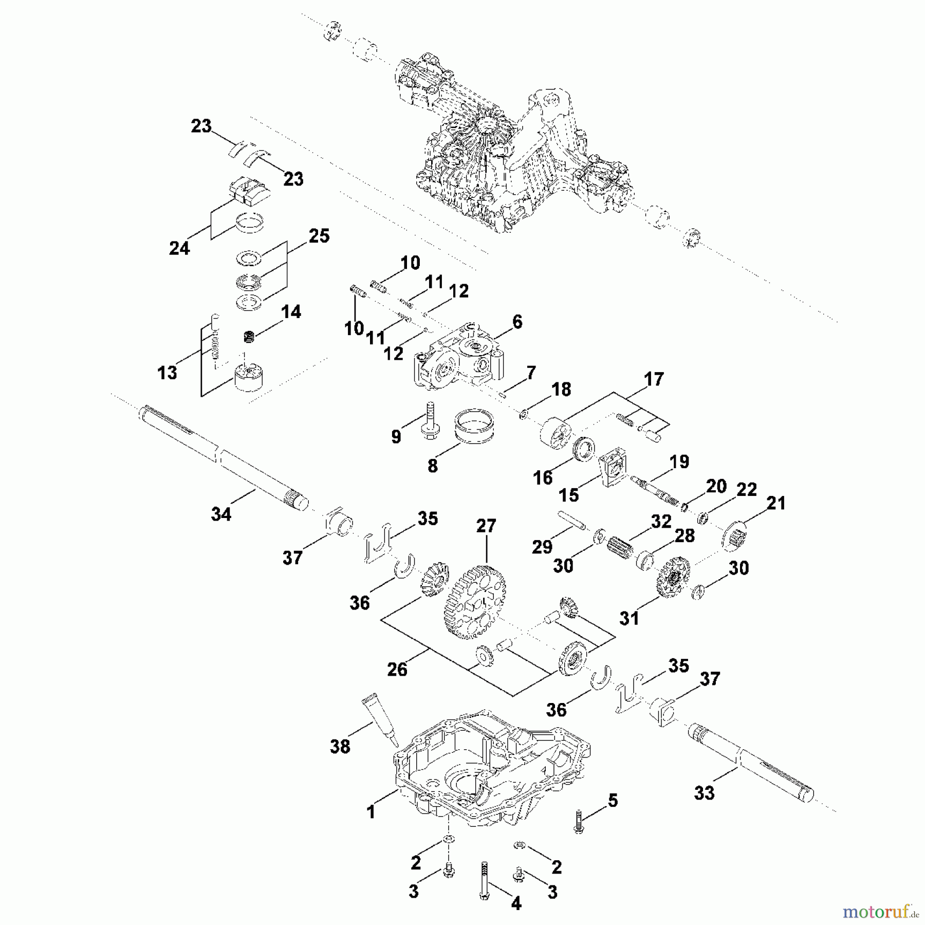  Viking Rasentraktoren Getriebe Tuff Torq K 46 BM C - Getriebe Unterteil