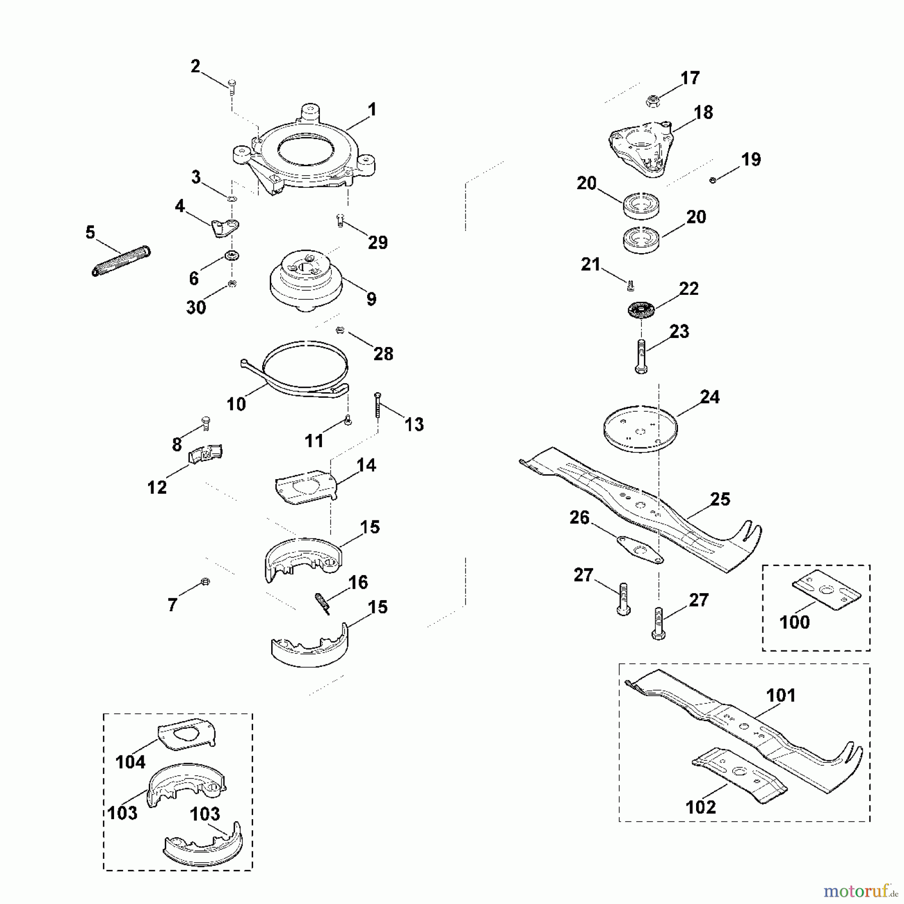  Viking Rasenmäher Benzinrasenmäher MB 750.1 KS I - Messer, Messerkupplung