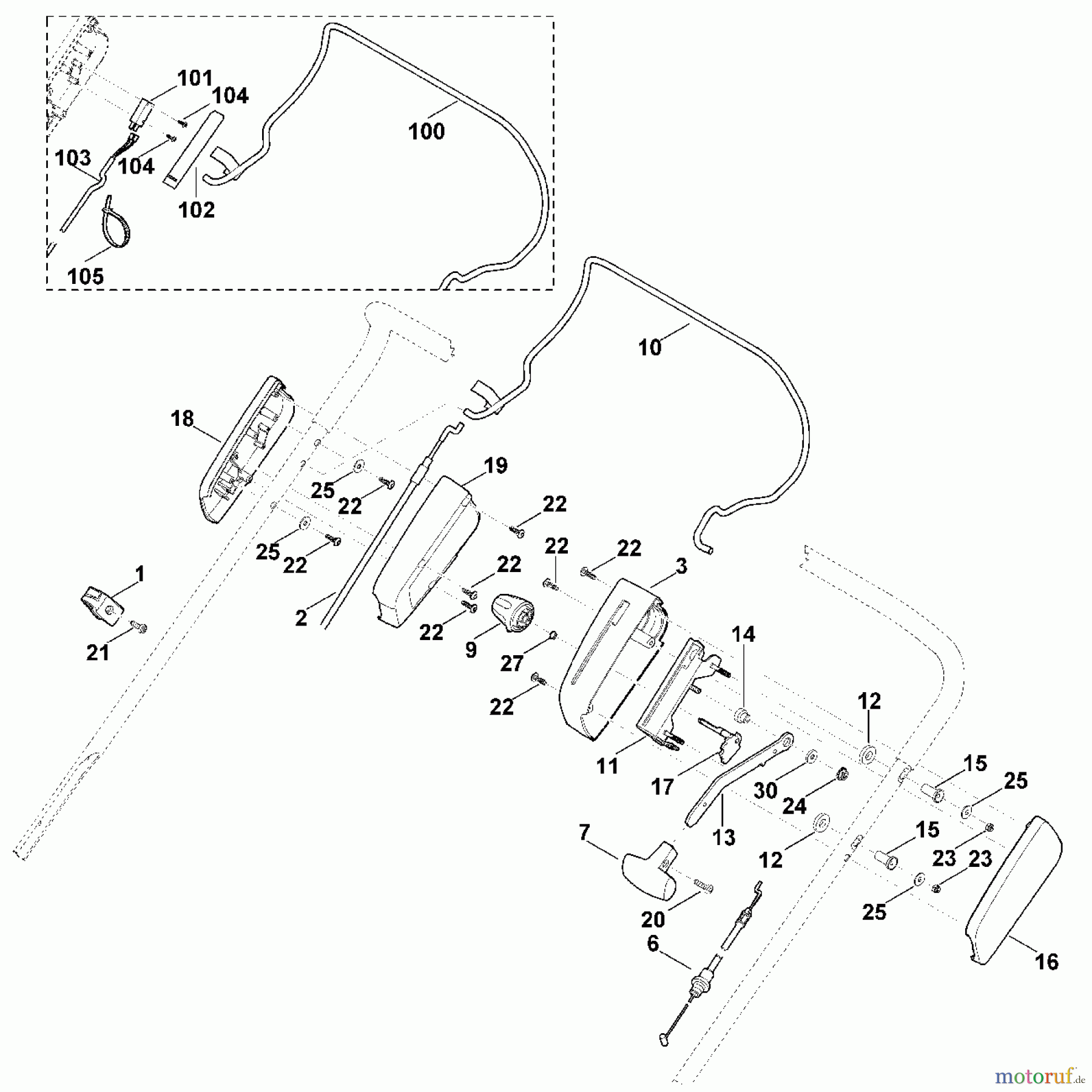 Viking Vertikutierer Benzinvertikutierer LB 540 A - Lenker Oberteil