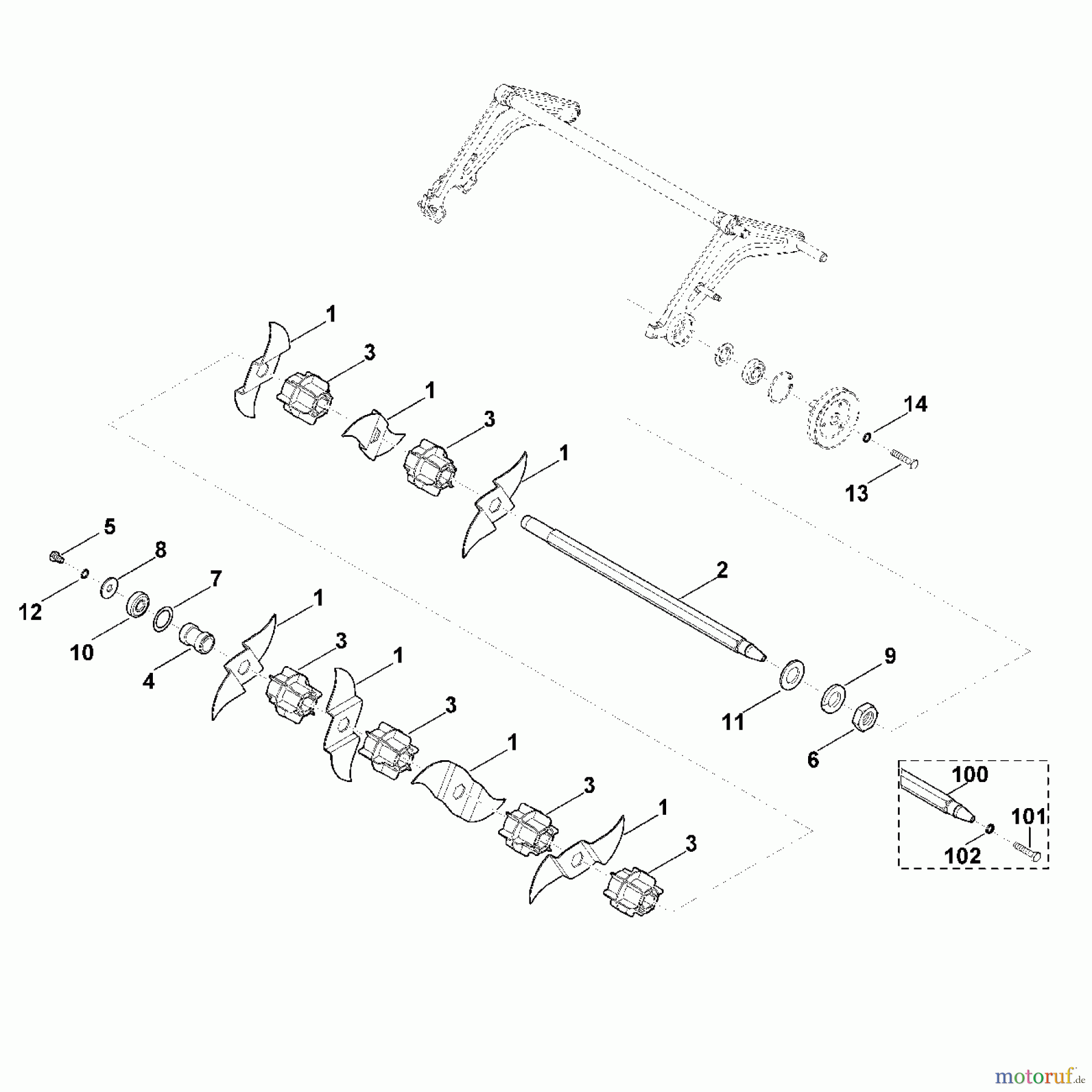 Viking Vertikutierer Benzinvertikutierer LB 540 F - Vertikutiereinheit