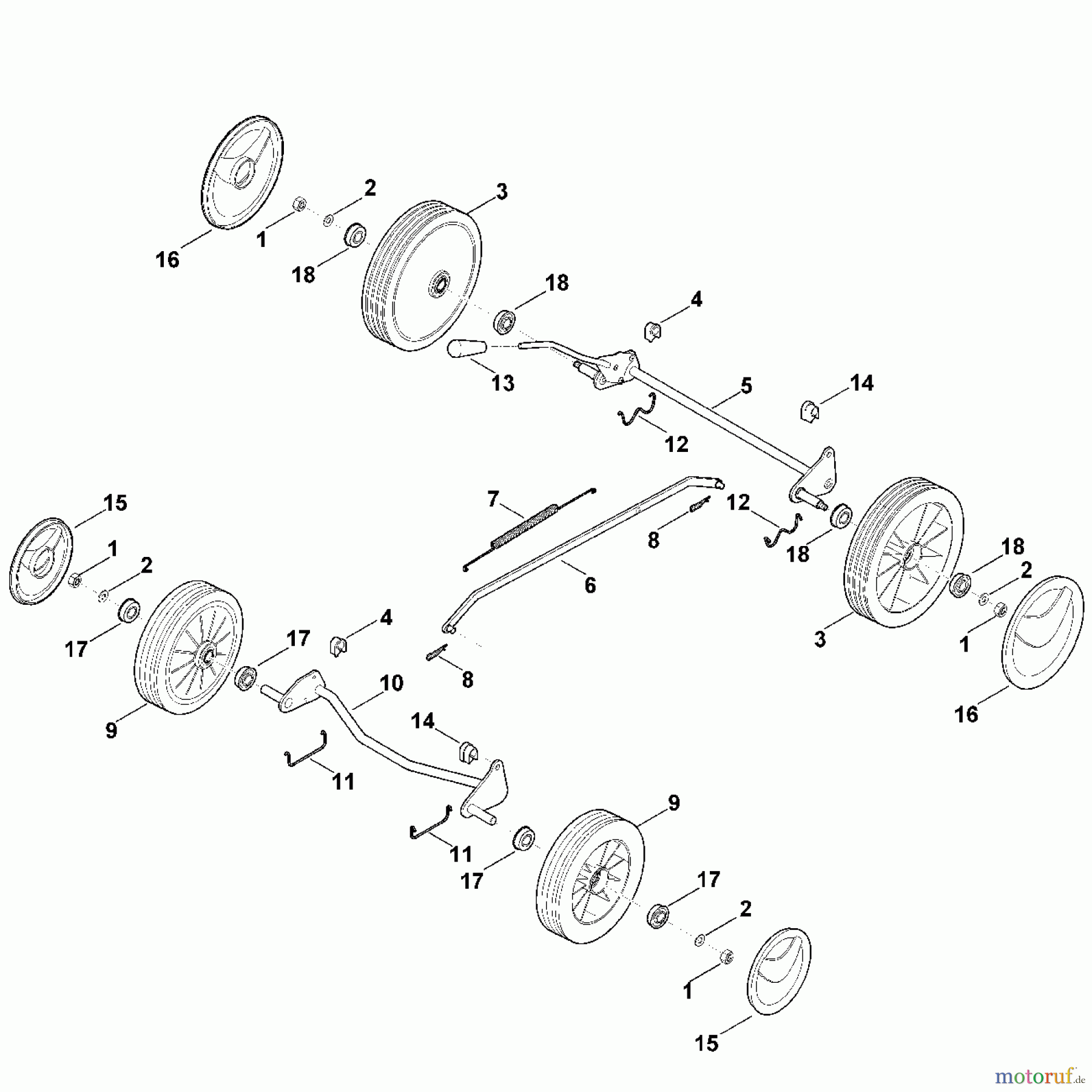 Viking Rasenmäher Benzinrasenmäher MB 248.0 C - Fahrwerk