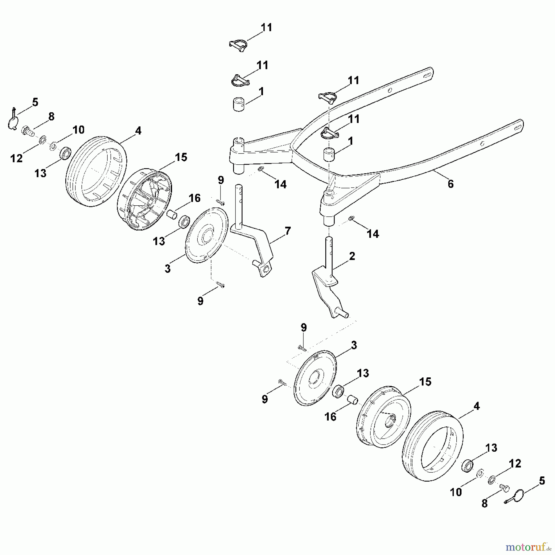 Viking Rasenmäher Zubehör Rasenmäher ARS 600 4-Rad-Set MB 6 RH/RV A - 4-Rad-Satz ARS 600