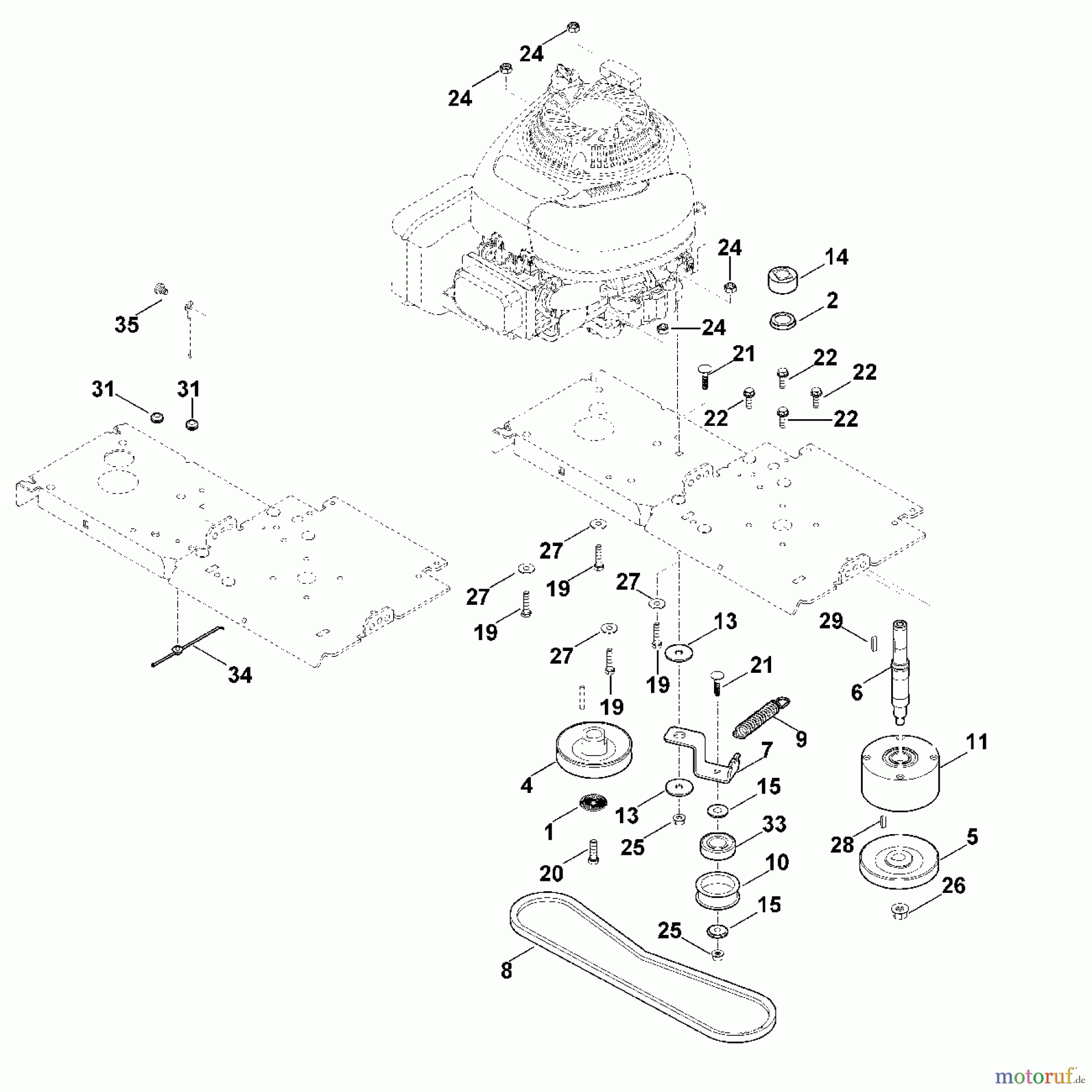 Viking Häcksler Benzin GB 460 C D - Antrieb