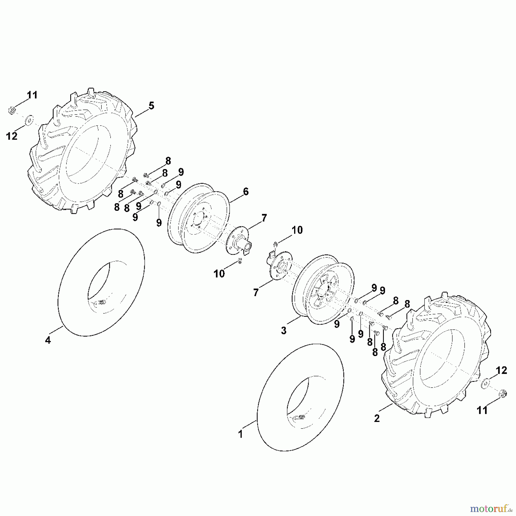 Viking Rasenmäher Zubehör Rasenmäher ART 420 Satz Ackerstollenreifen MB 6 RH/RV A - Bereifung