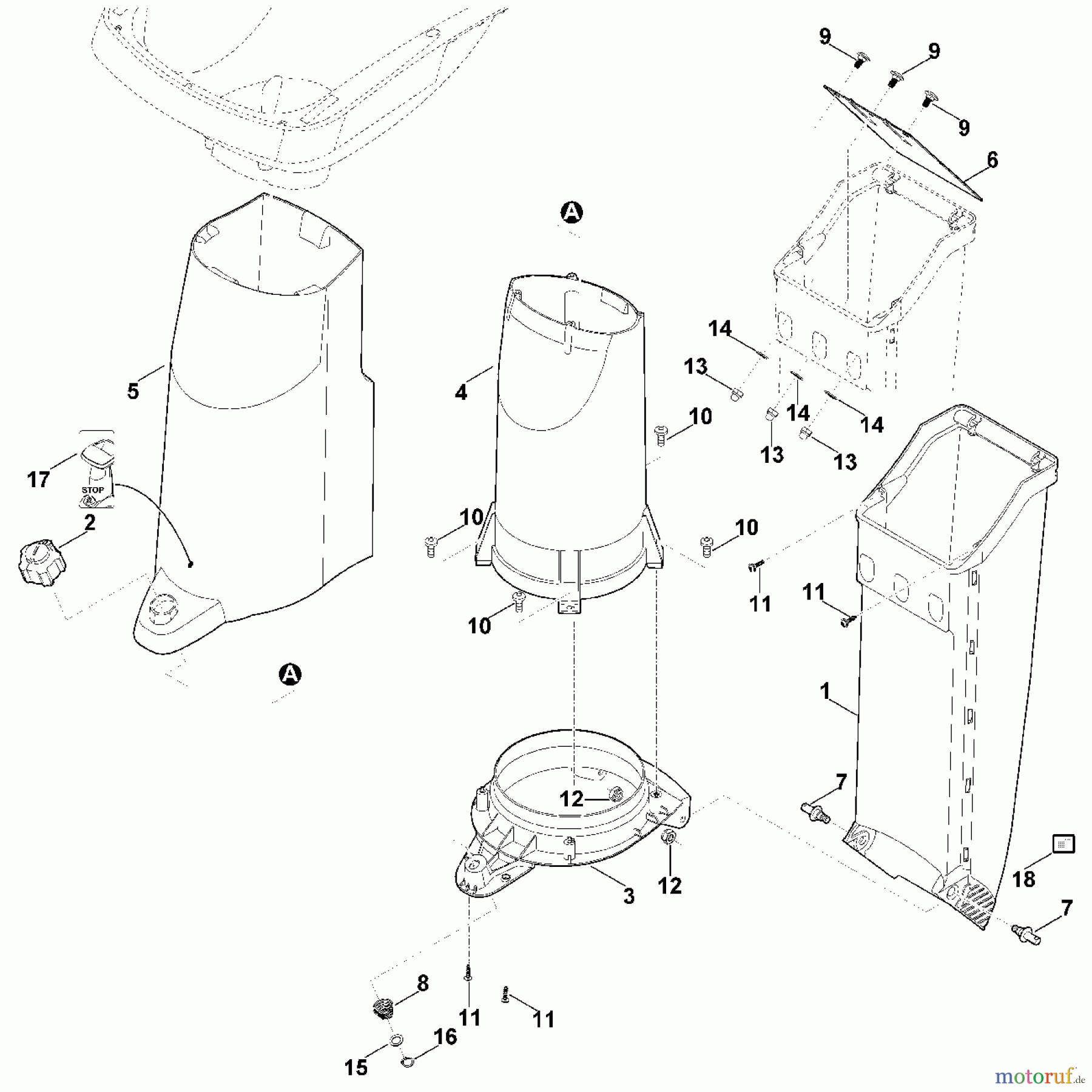 Viking Häcksler Zubehör ATO 400 Trichter B - Trichter Unterteil