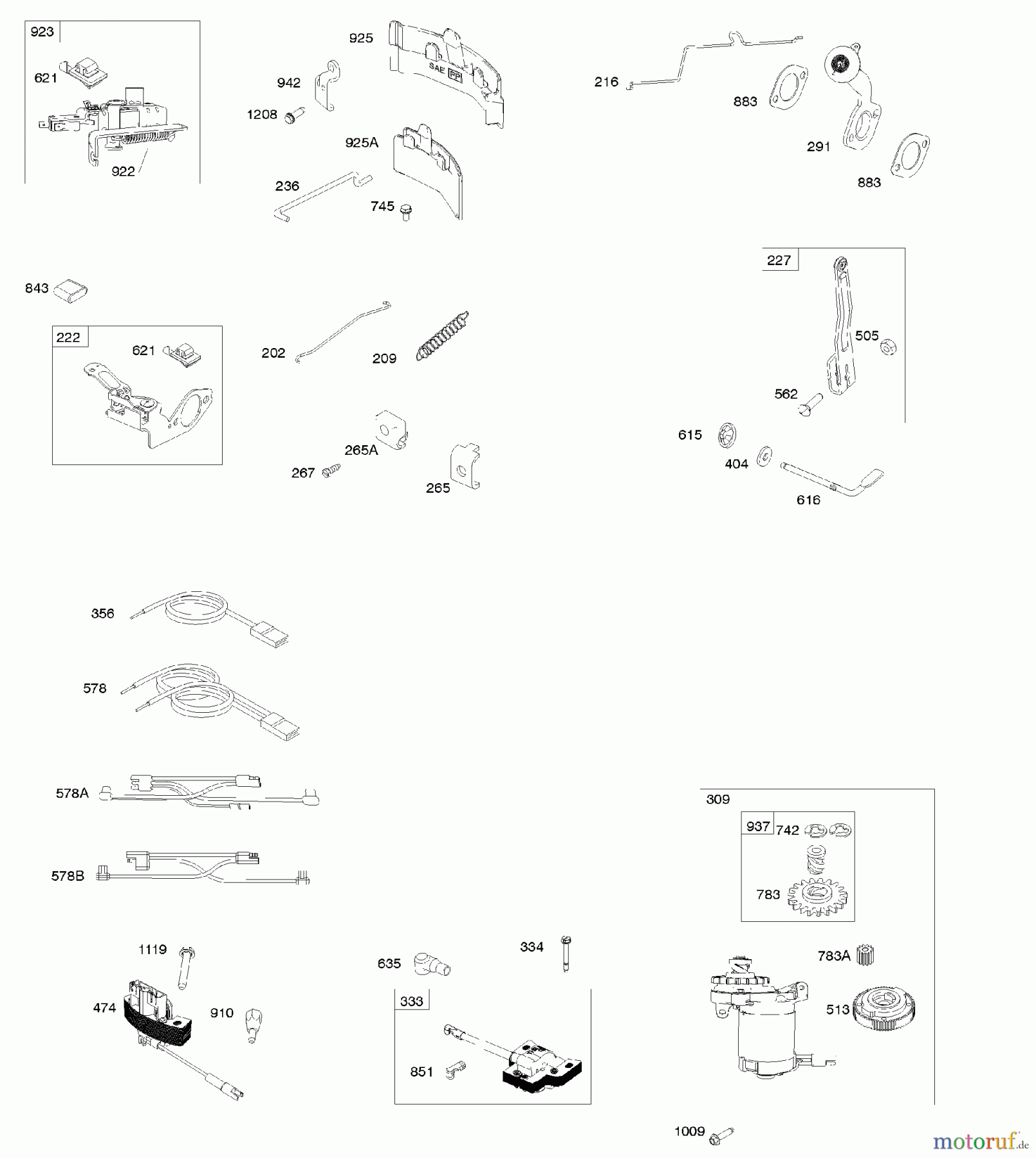 Viking Motoren B & S 10. . . 100602-0161-H8 B - Generator, Bremse, Bedienelemente, Reglerf