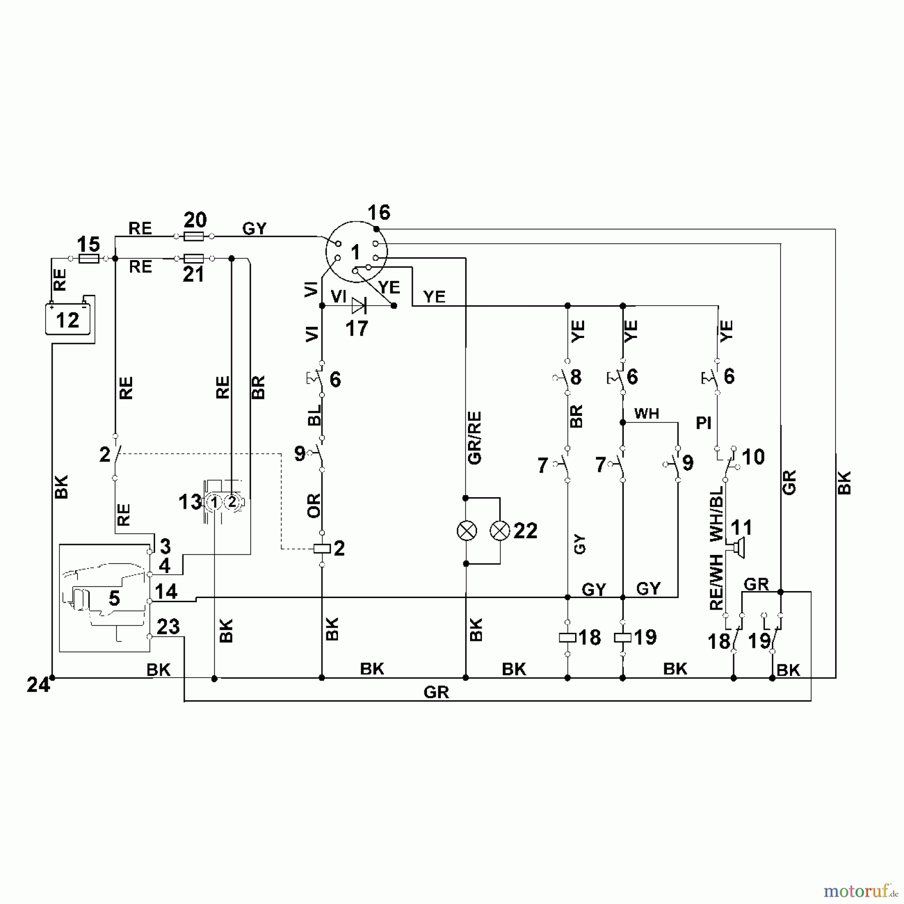 Viking Rasentraktoren Rasentraktoren MT 5097.0 Z R - Schaltplan