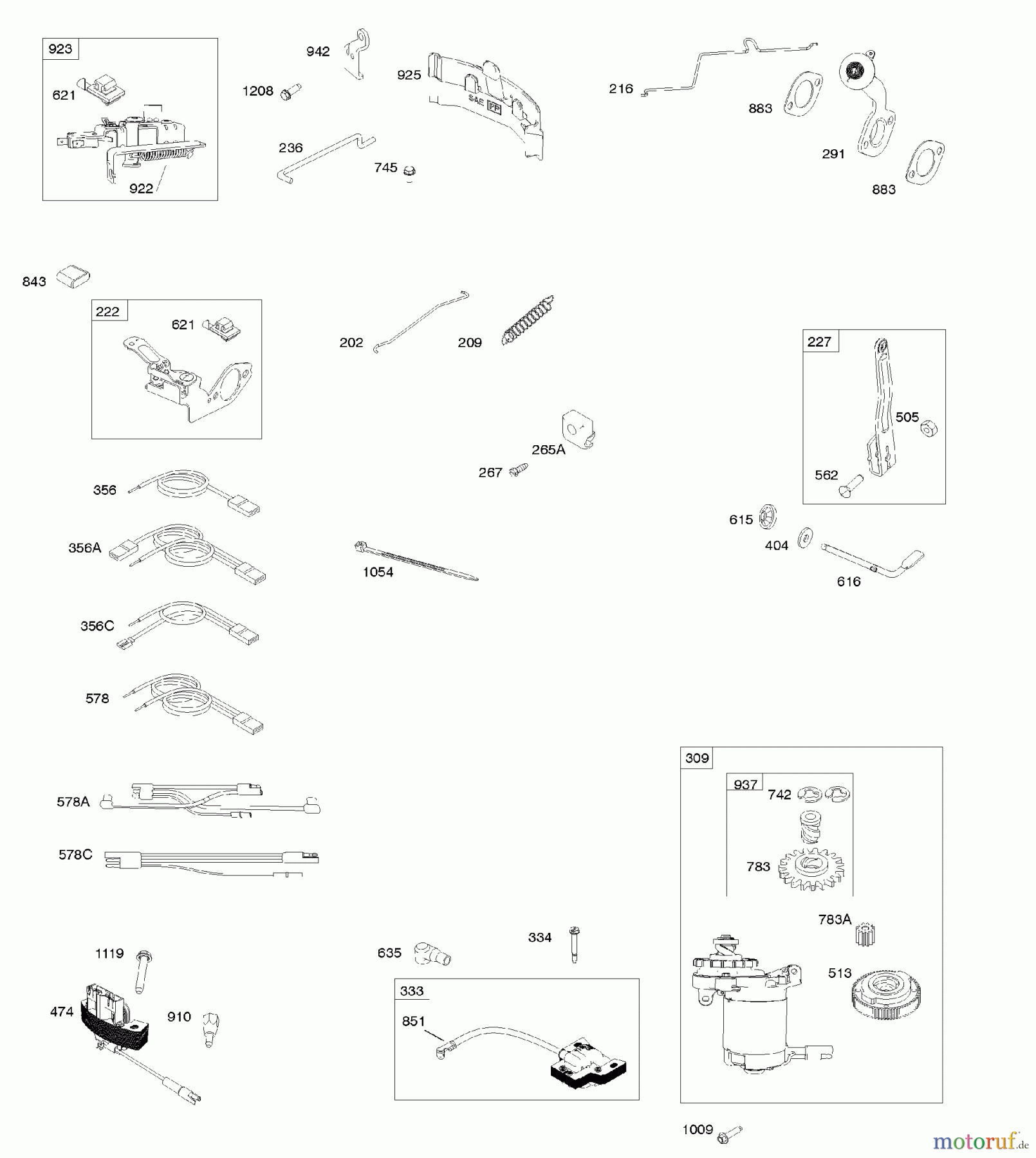 Viking Motoren B & S 10. . . 100802-0126-H8 B - Generator, Bremse, Bedienelemente, Elektro