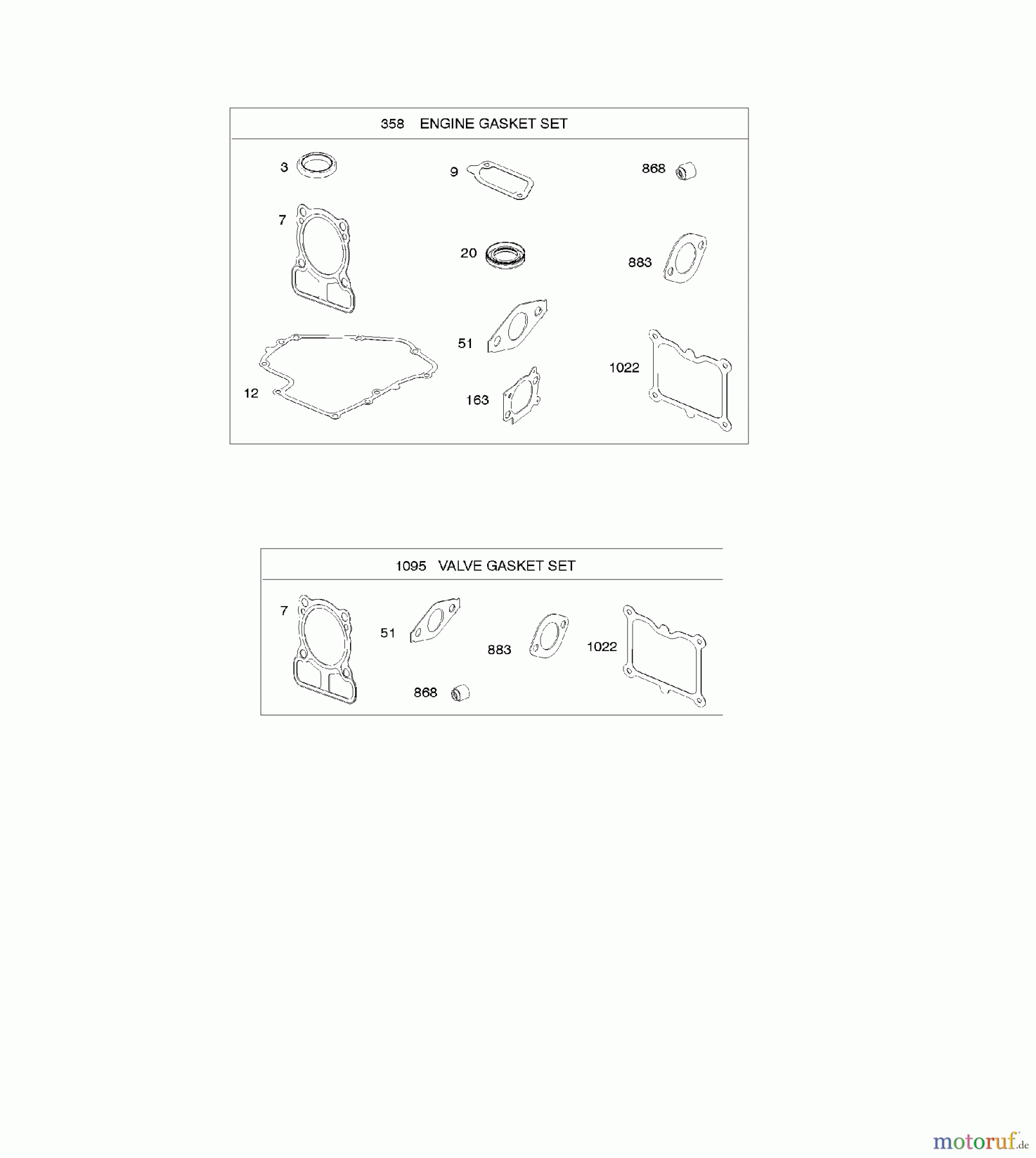 Viking Motoren B & S 10. . . 100802-0126-H8 F - Dichtungssätze