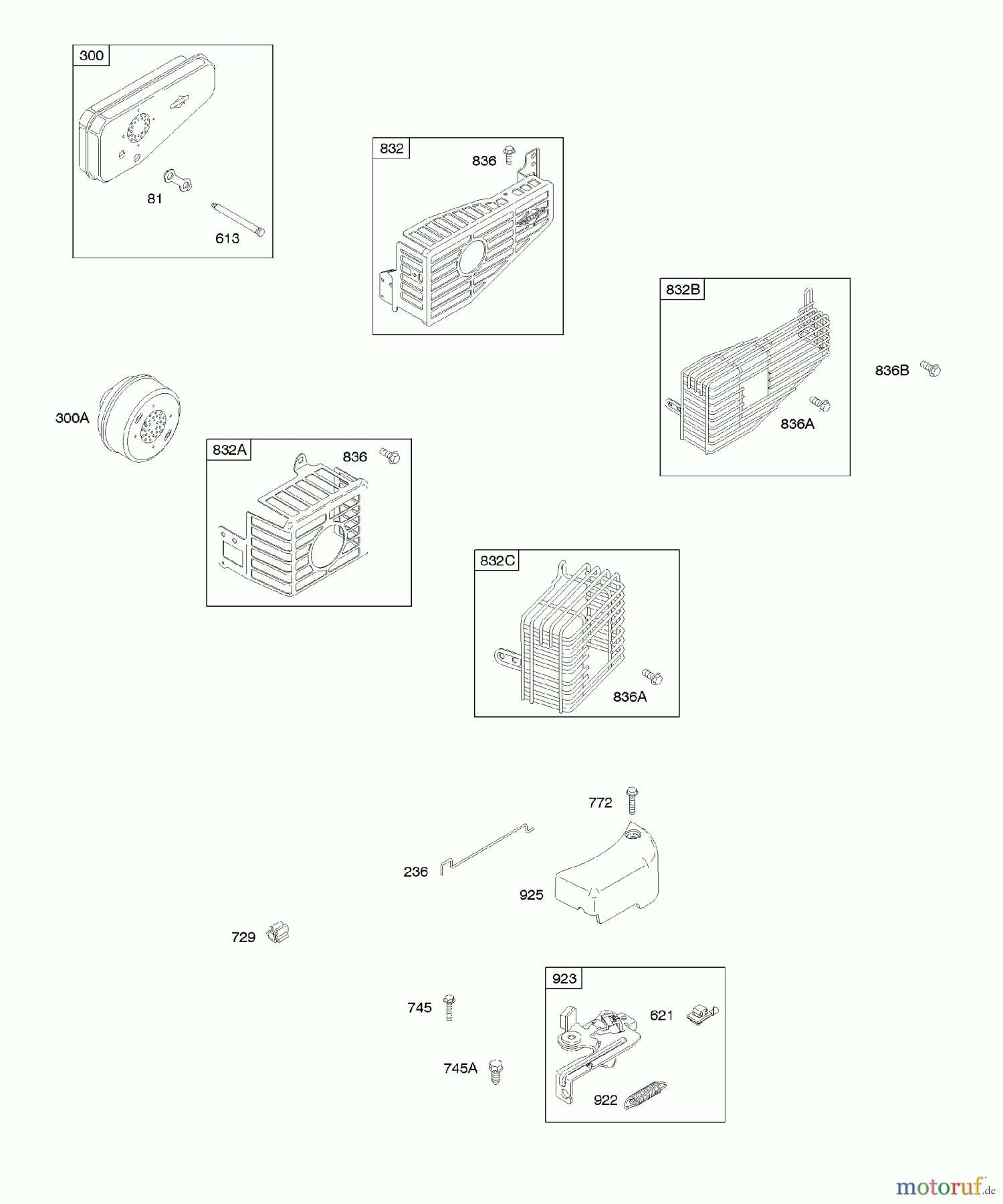 Viking Motoren B & S 10. . . 10D902-0136-B1 C - Bremse, Auslasssystem