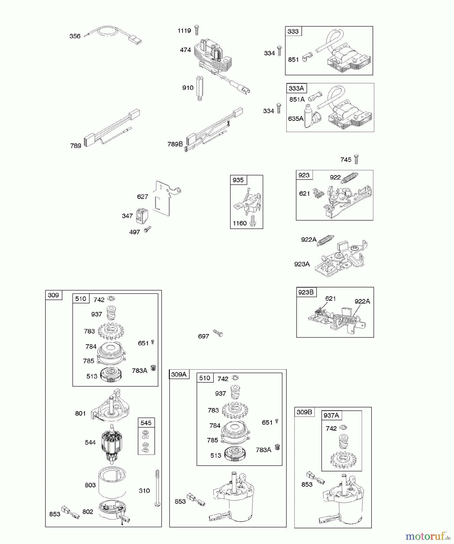 Viking Motoren B & S 12. . . 122H82-0125-01 B - Generator, Elektroanlasse (f. ältere Bauar