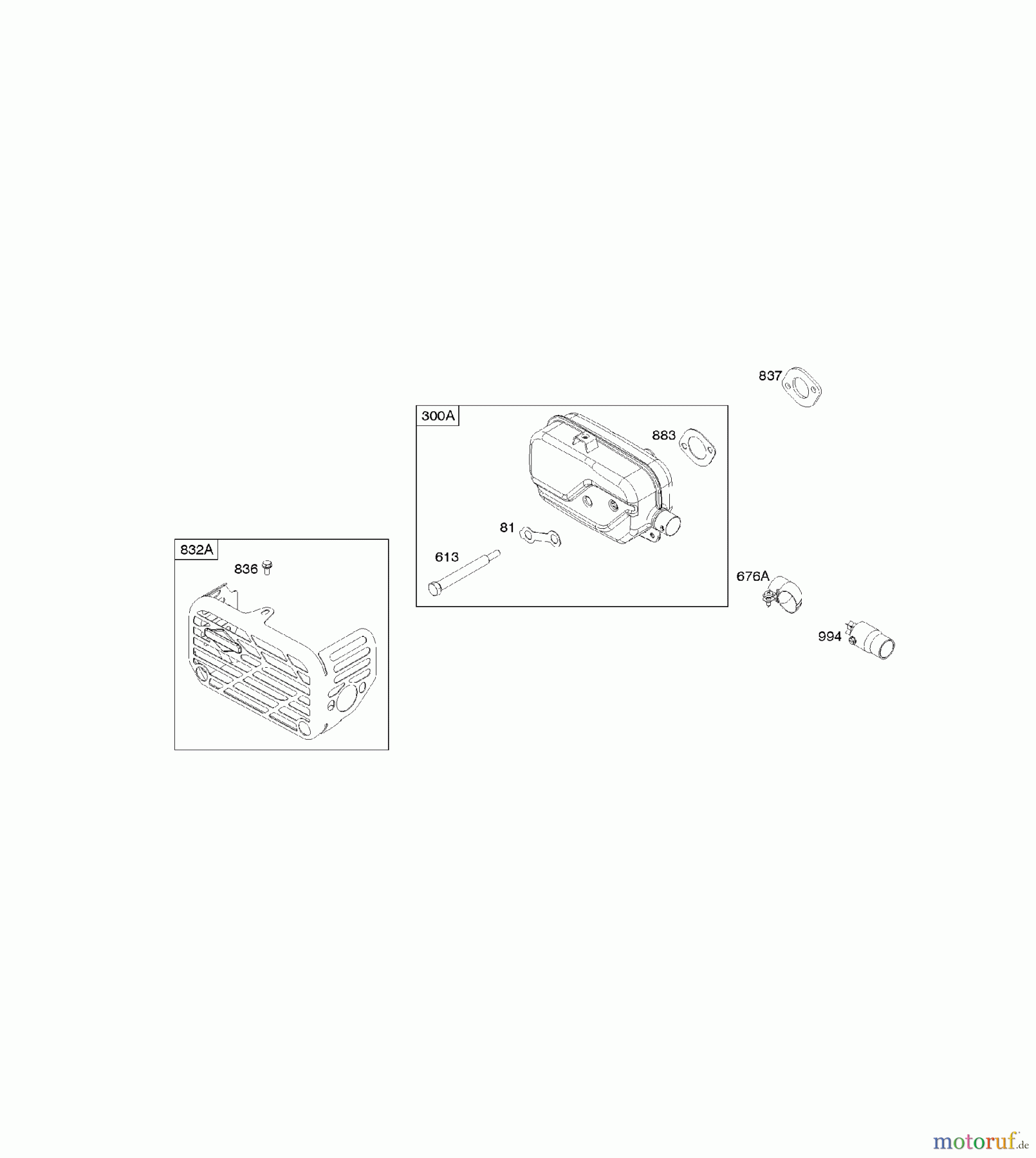 Viking Motoren B & S 12. . . 122Q02-0154-B1 G - Auslasssystem