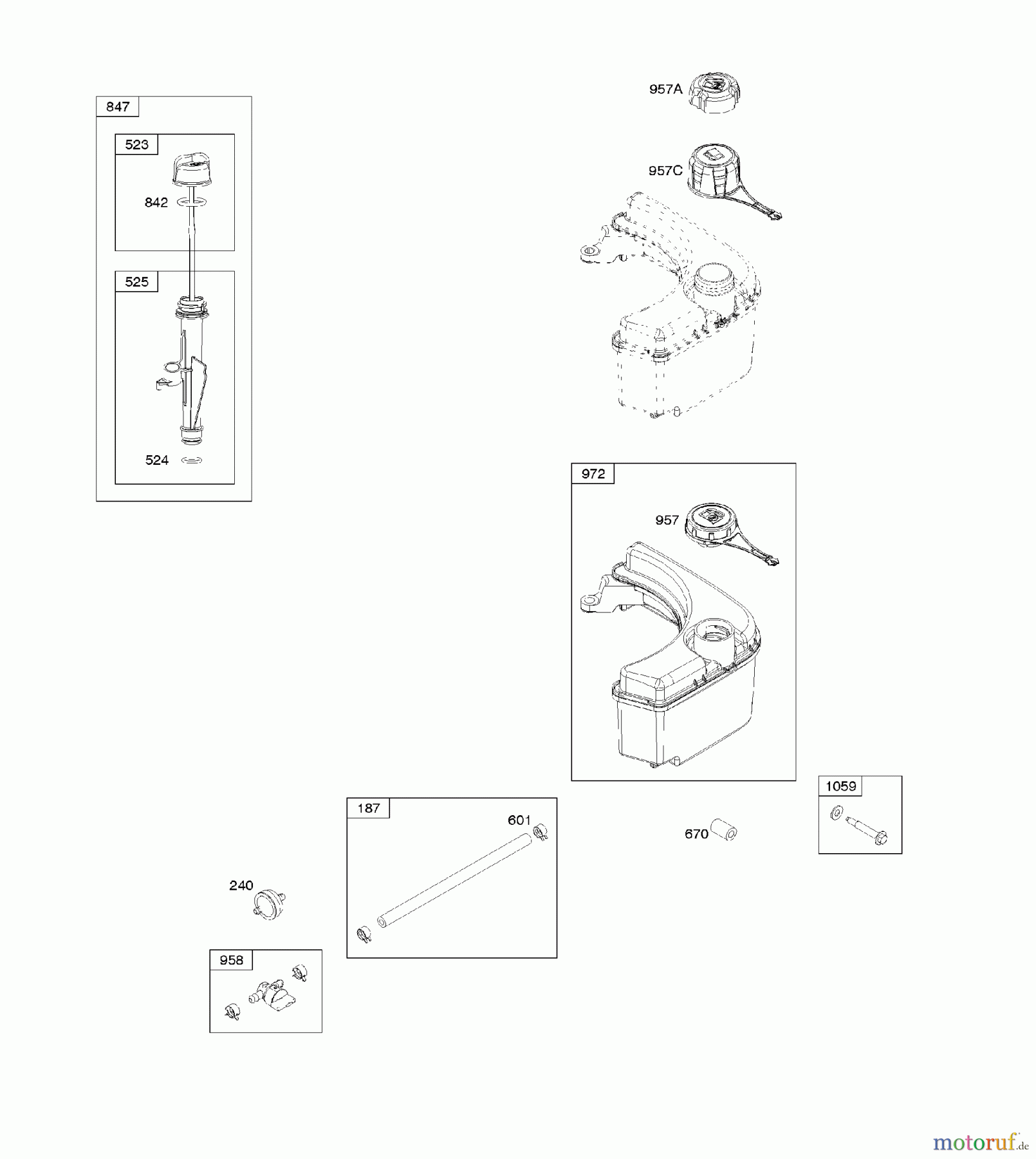 Viking Motoren B & S 12. . . 122Q02-0154-B1 H - Kraftstoffversorgung, Schmierung