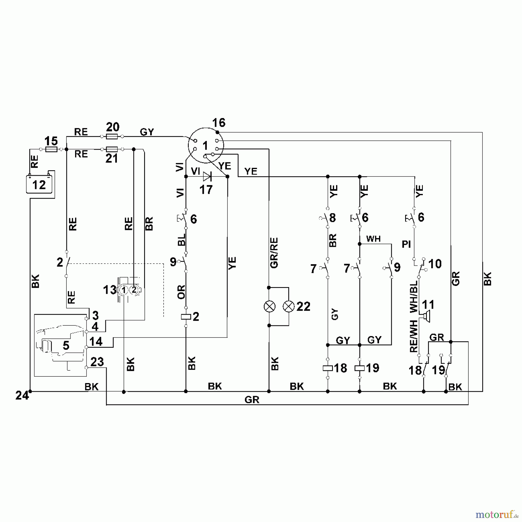 Viking Rasentraktoren Rasentraktoren MT 5097.0 R1 - Schaltplan