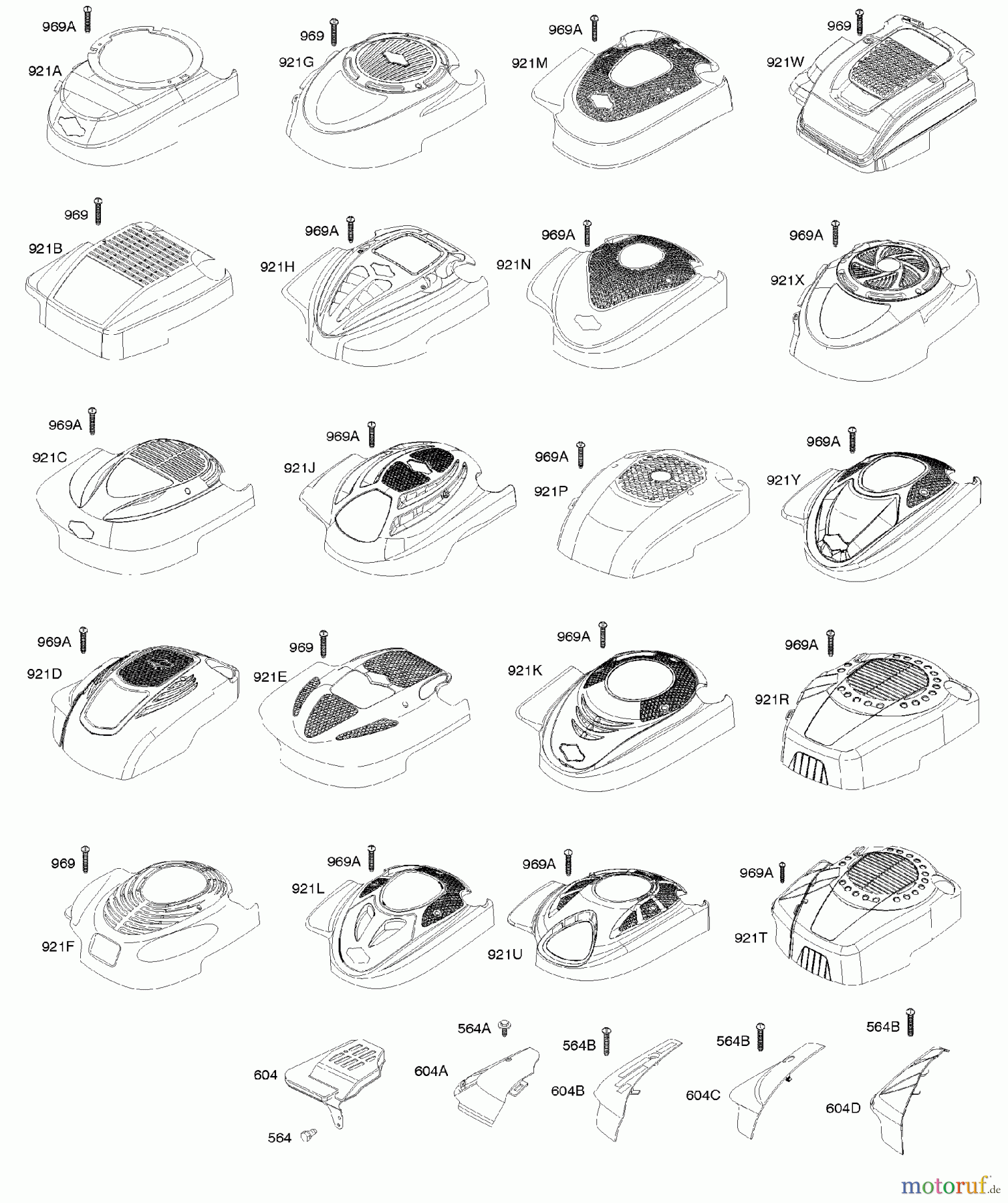 Viking Motoren B & S 12. . . 126T02-6198-H1 C - Lüftergehäuse/-kühlbleche
