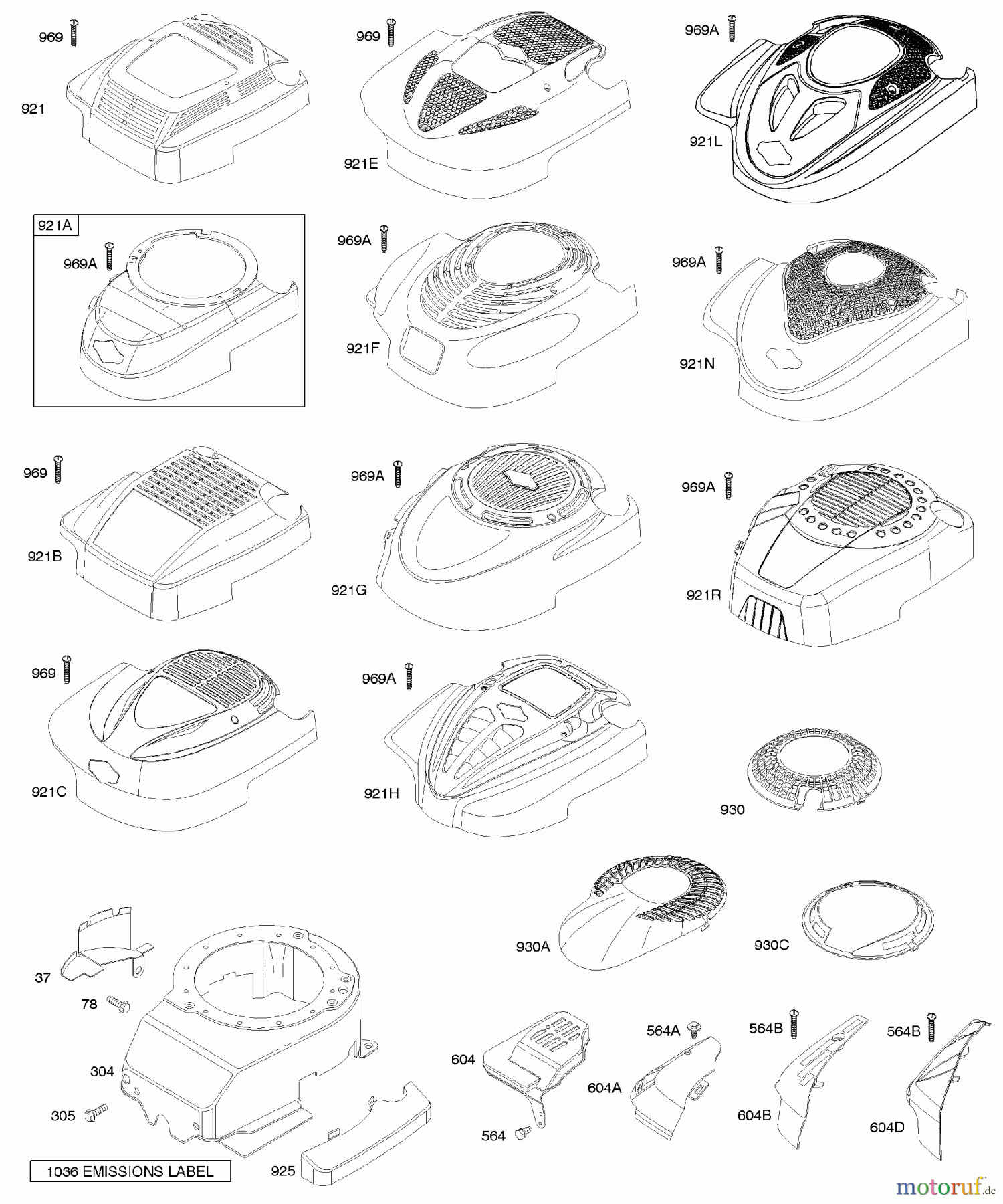 Viking Motoren B & S 12. . . 12F802-1318-81 C - Lüftergehäuse/-kühlbleche