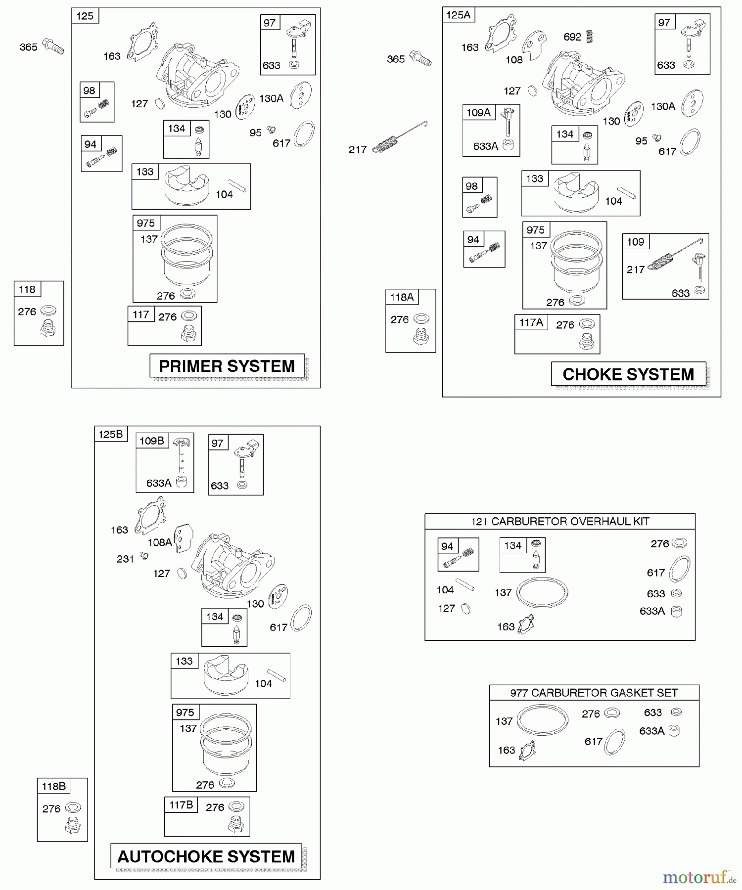 Viking Motoren B & S 12. . . 12F802-1318-81 E - Vergaser