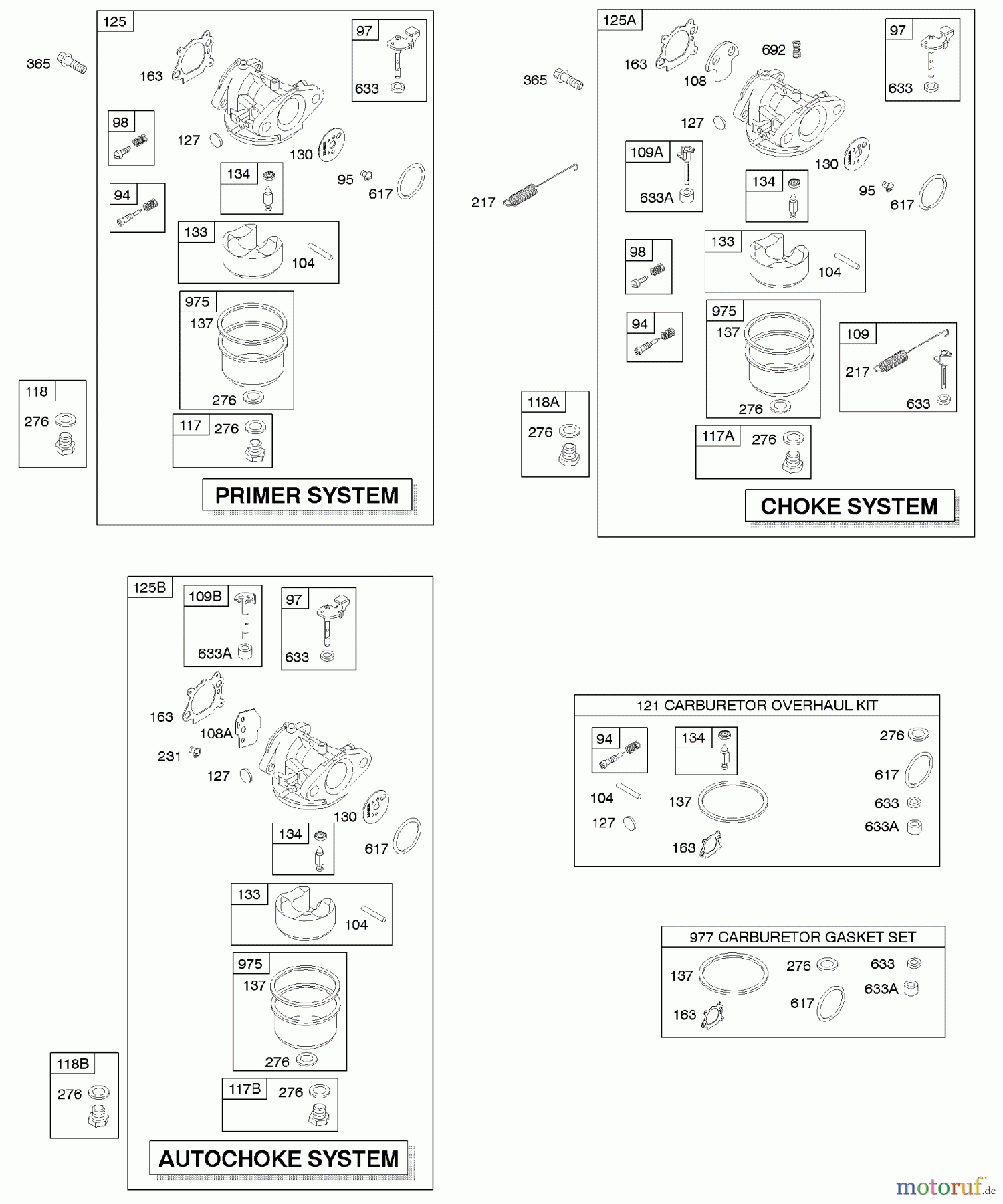 Viking Motoren B & S 12. . . 12H882-0678-01 E - Vergaser