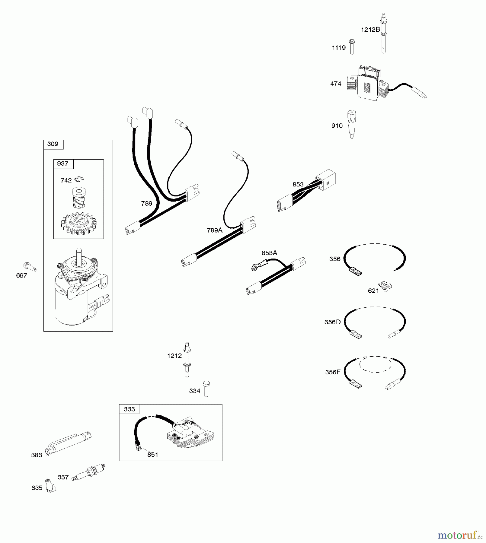 Viking Motoren B & S 12. . . 12Q902-0169-B1 B - Generator, Elektroanlasser, Zündung