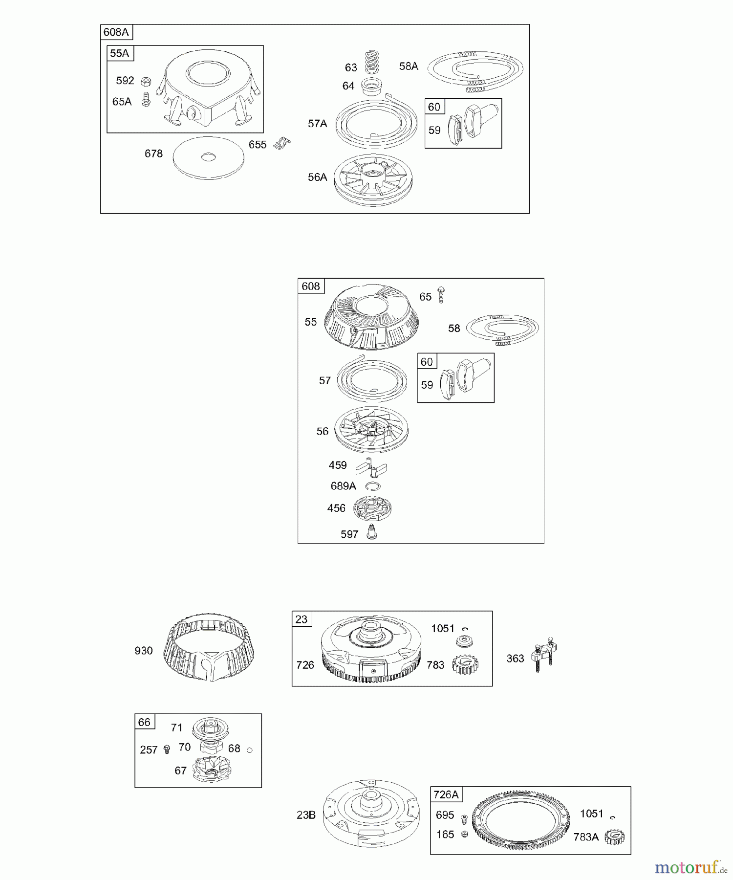 Viking Motoren B & S 28. . . 28B707-1146-E1 H - Seilzuganlasser, Schwungrad