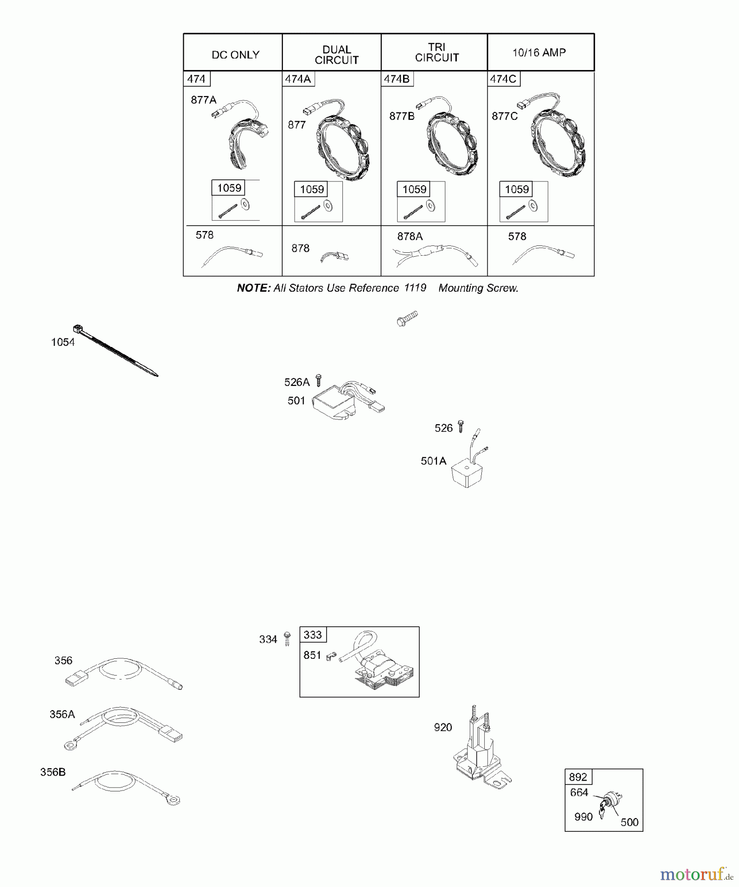 Viking Motoren B & S 28. . . 28M707-1194-E1 B - Generator, Zündung, Kabel